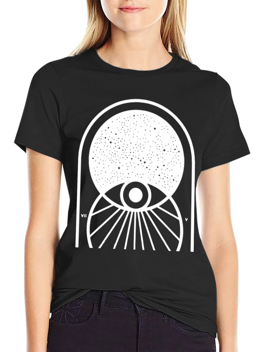 Celestial Eye Graphic Tee - Black Cotton Comfort