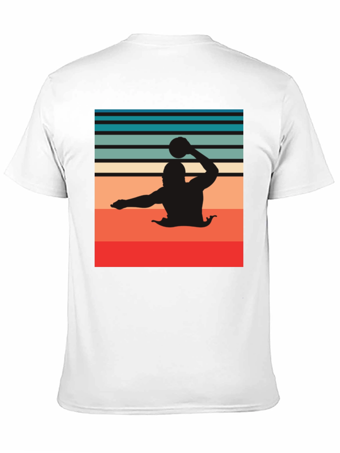 Retro Water Polo Player T-Shirt - Black