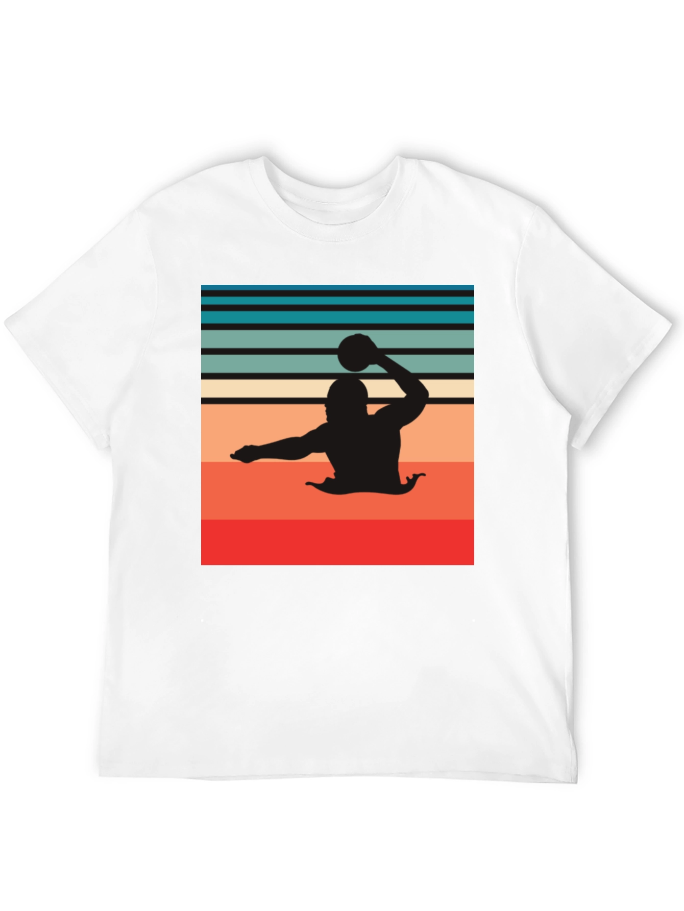 Retro Water Polo Player T-Shirt - Black