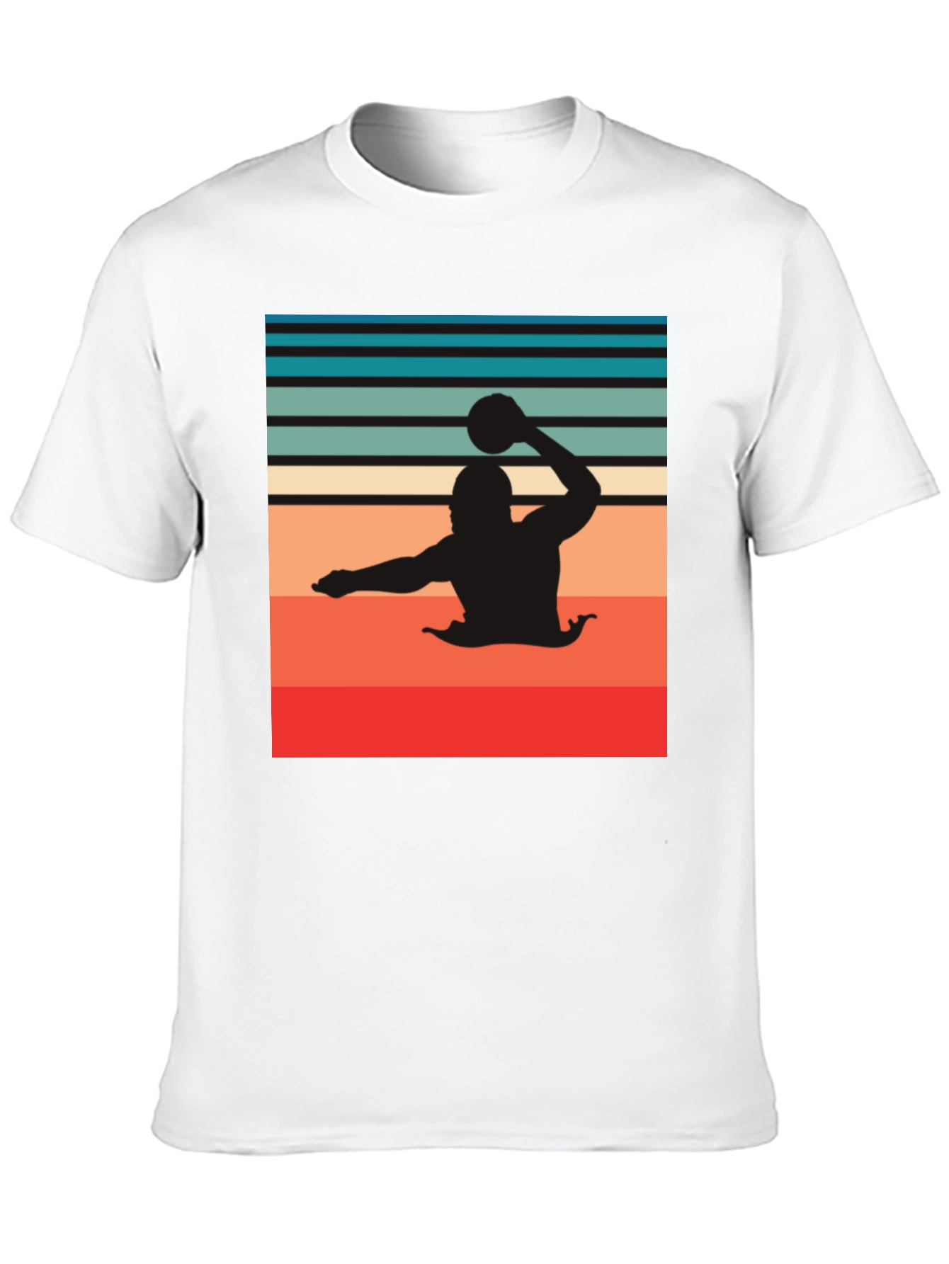 Retro Water Polo Player T-Shirt - Black