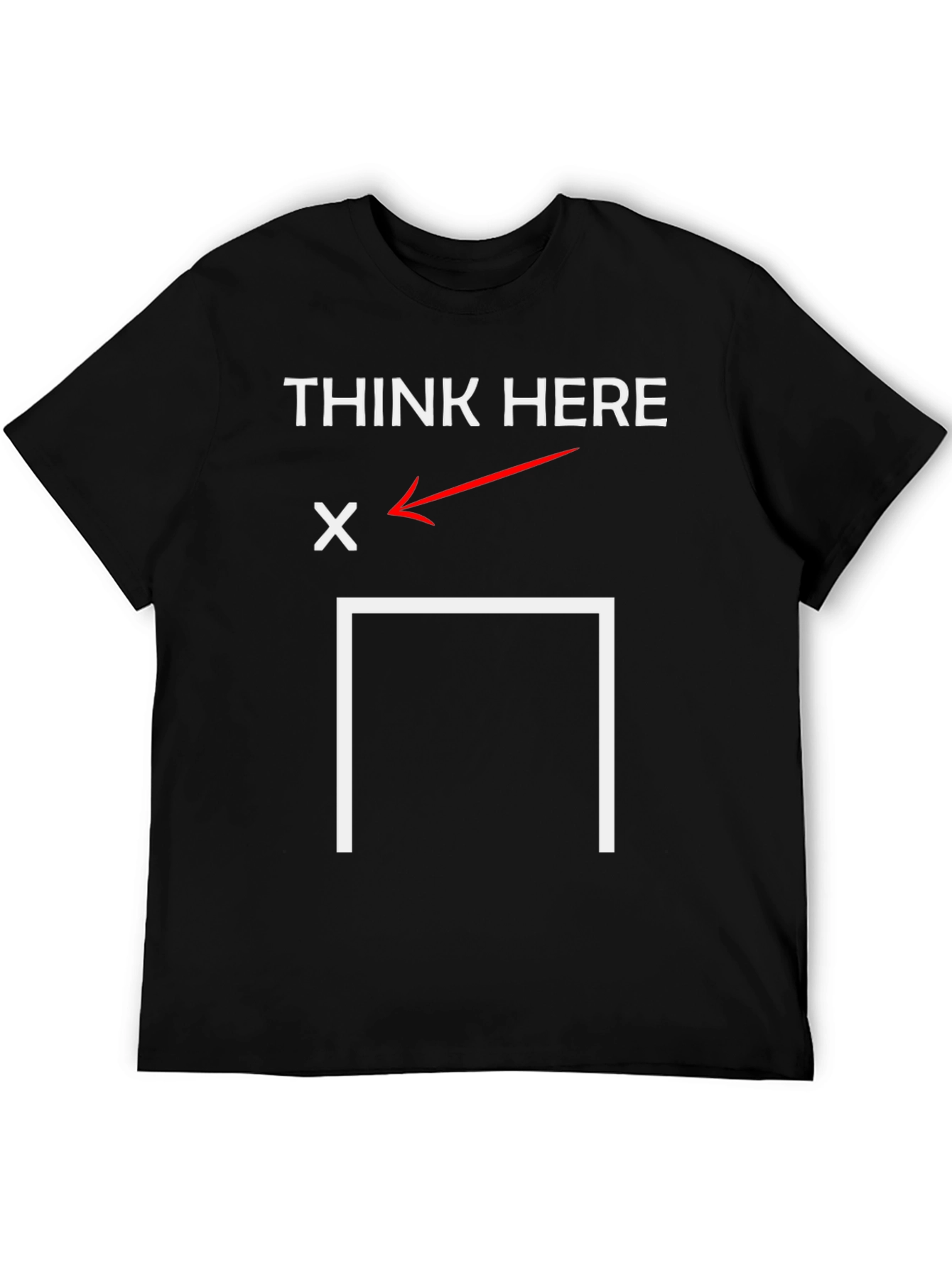 Think Here T-Shirt - Brain Teaser Graphic Tee