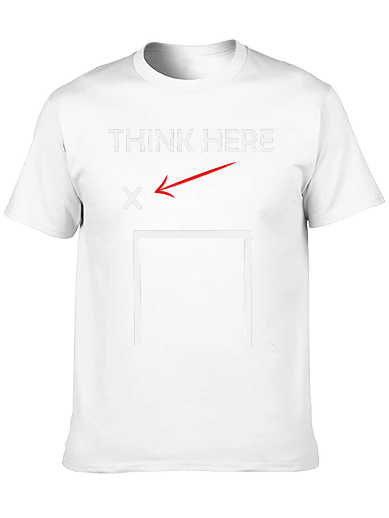 Think Here T-Shirt - Brain Teaser Graphic Tee