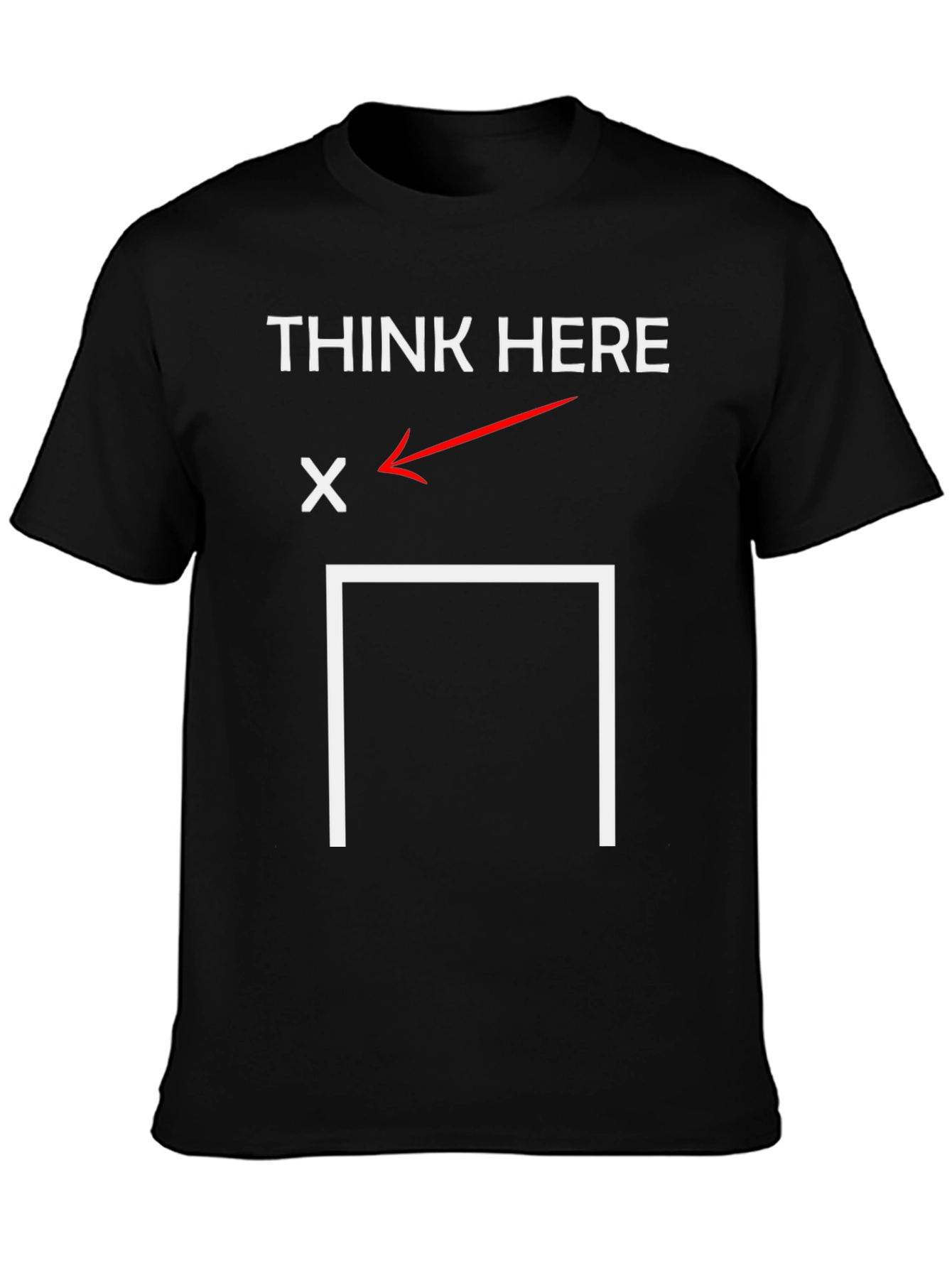 Think Here T-Shirt - Brain Teaser Graphic Tee