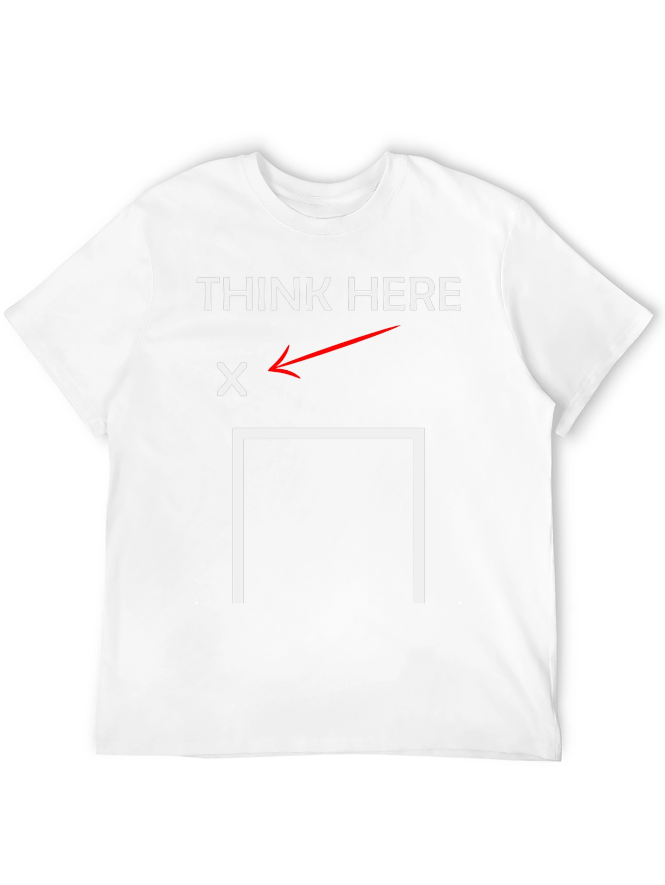 Think Here T-Shirt - Brain Teaser Graphic Tee