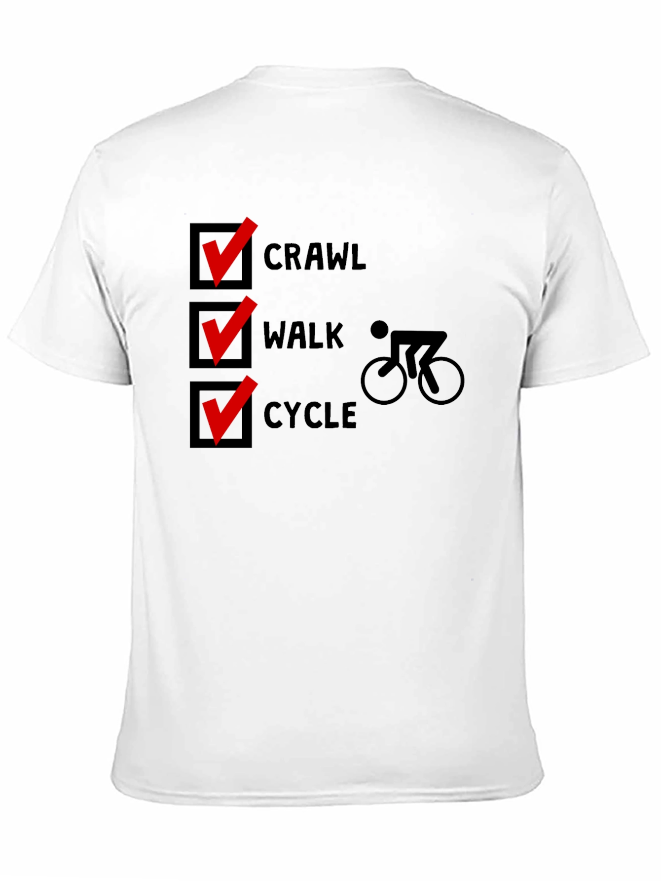 Crawl Walk Cycle T-Shirt - Sporty Black Tee