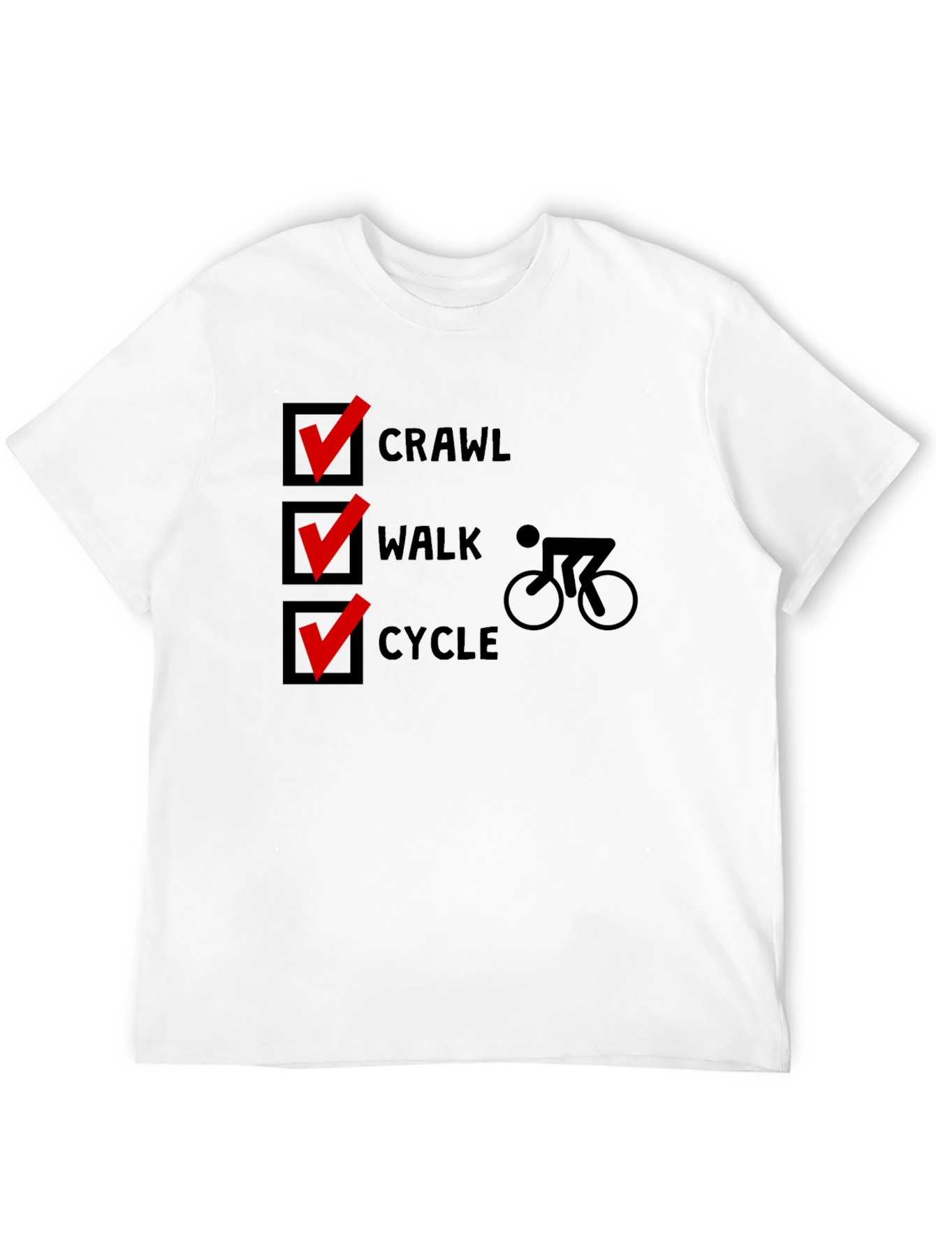 Crawl Walk Cycle T-Shirt - Sporty Black Tee