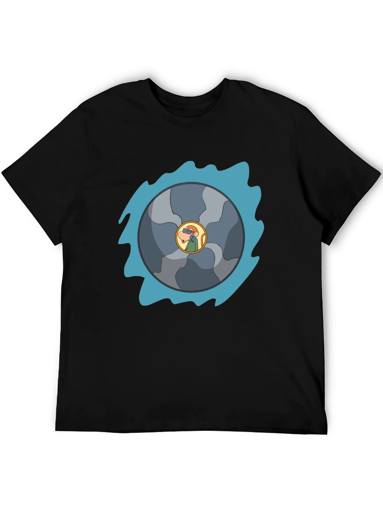 Funky Cartoon T-Shirt - Sawblade Graphic Tee
