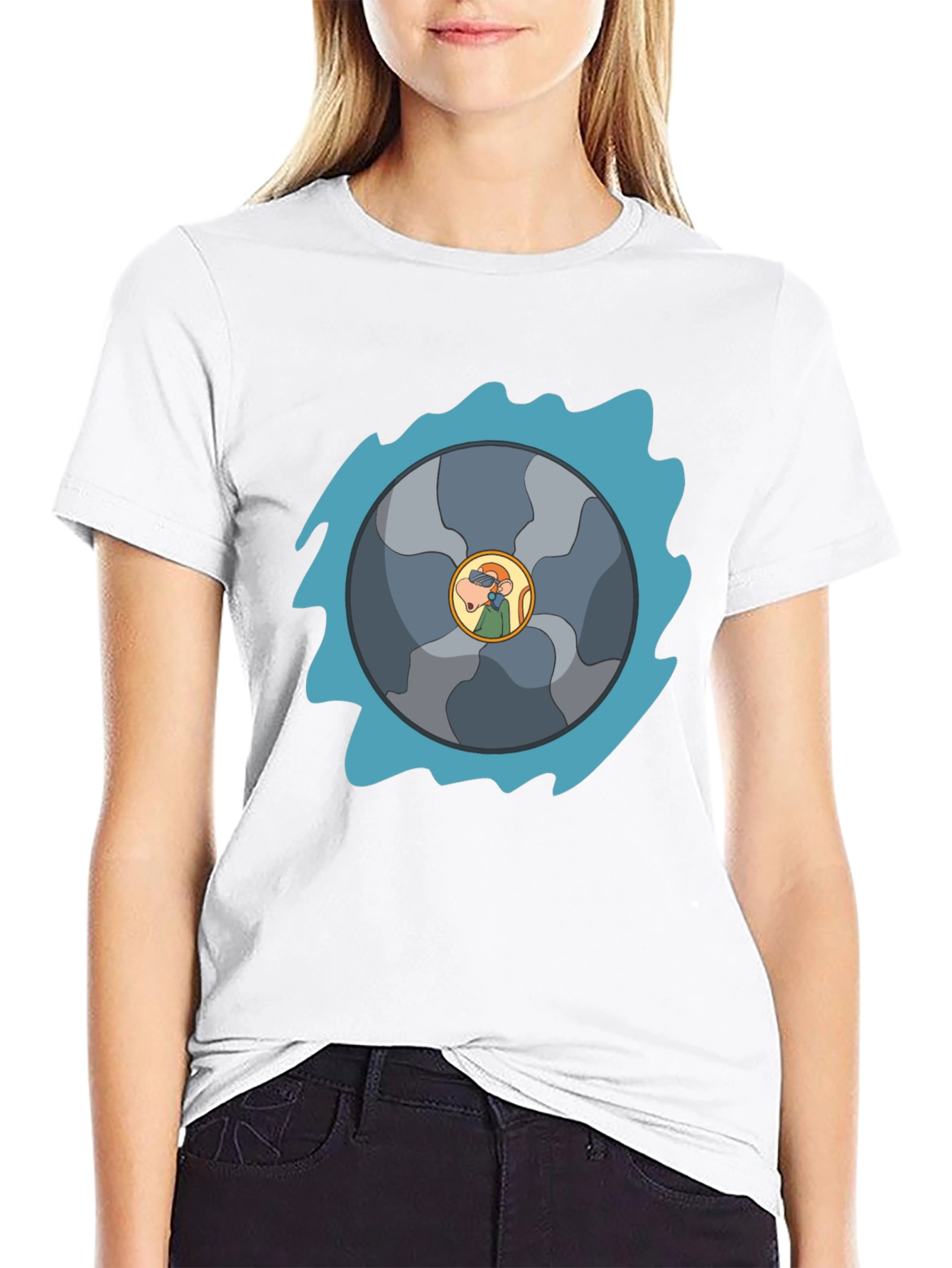 Funky Cartoon T-Shirt - Sawblade Graphic Tee