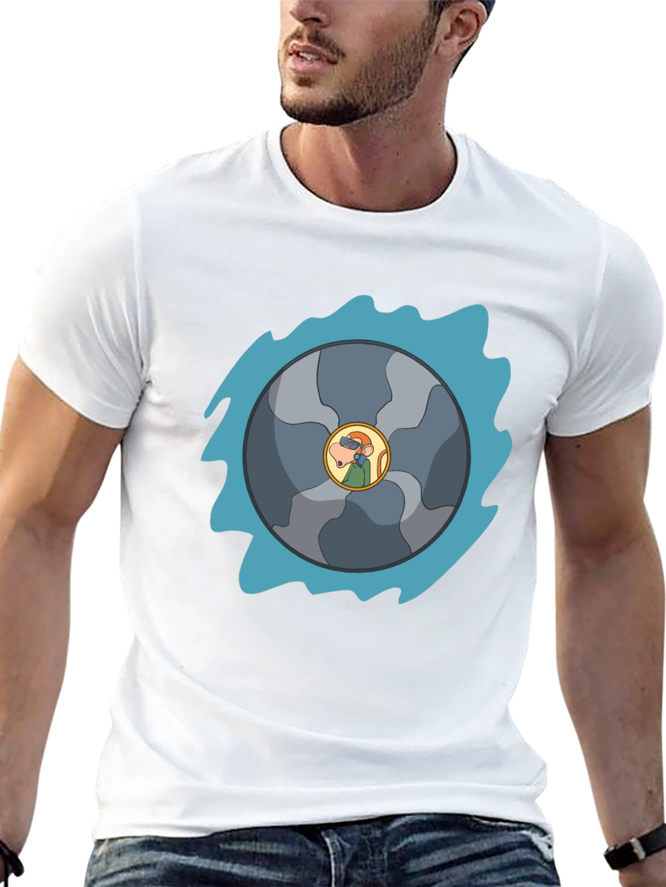 Funky Cartoon T-Shirt - Sawblade Graphic Tee