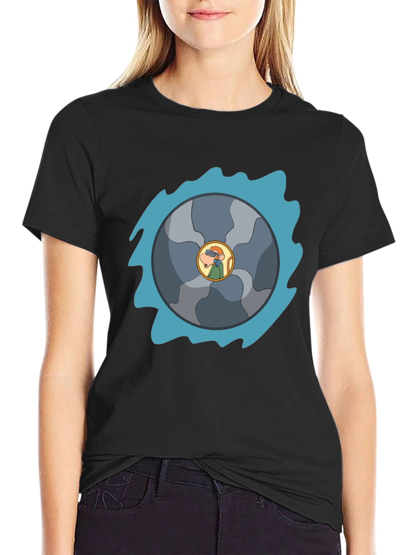 Funky Cartoon T-Shirt - Sawblade Graphic Tee
