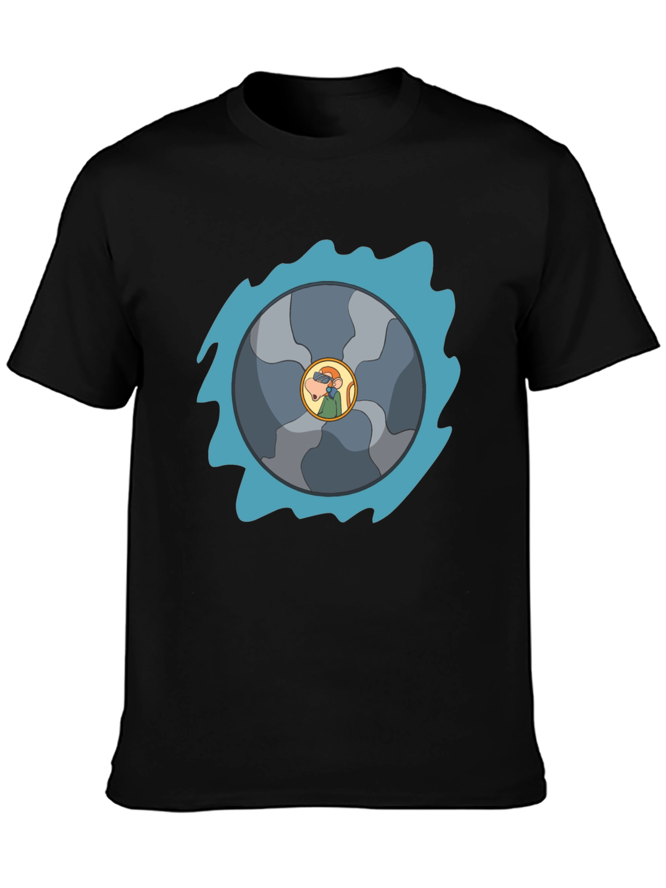 Funky Cartoon T-Shirt - Sawblade Graphic Tee