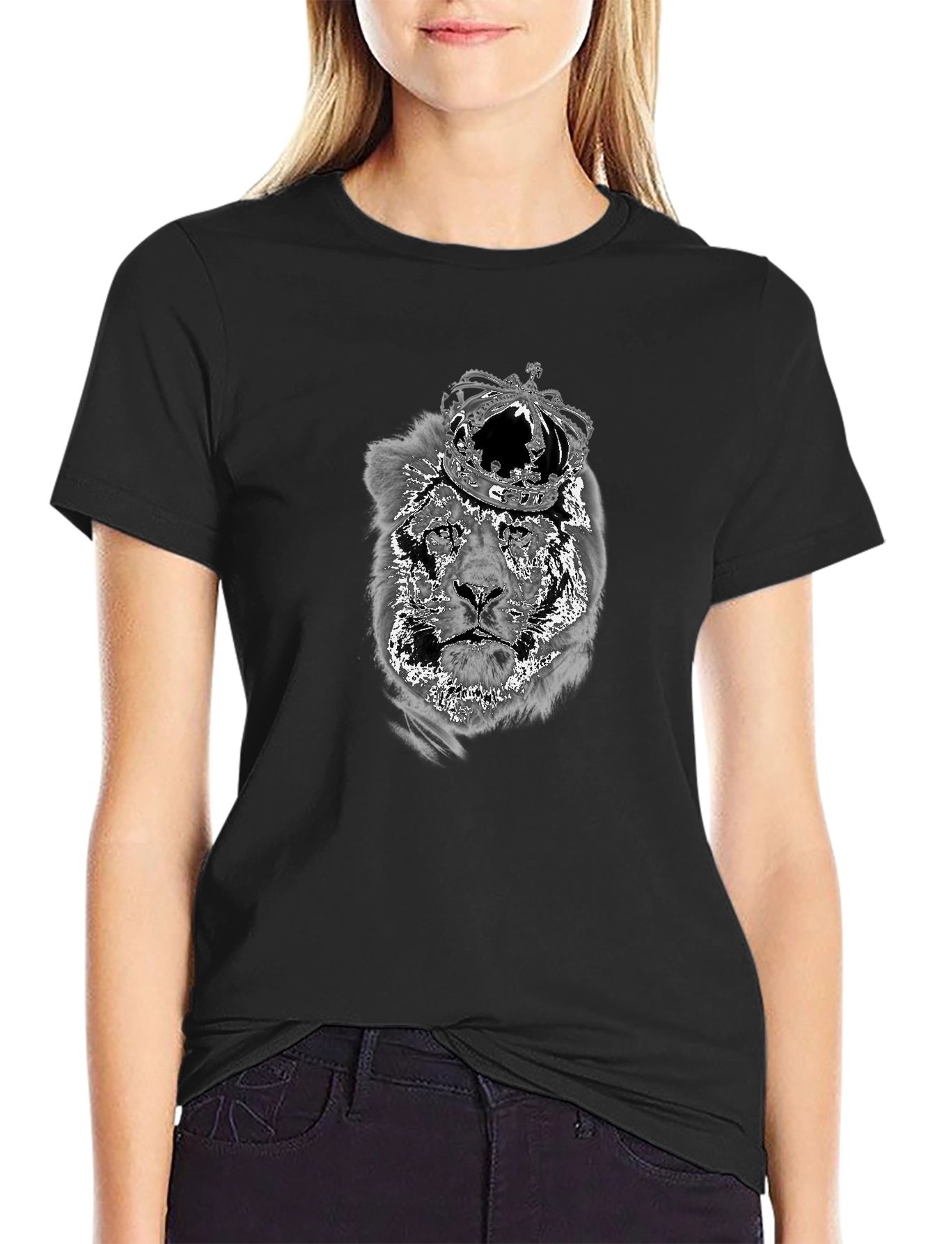 Lion King Graphic Tee - Black Cotton Blend Shirt