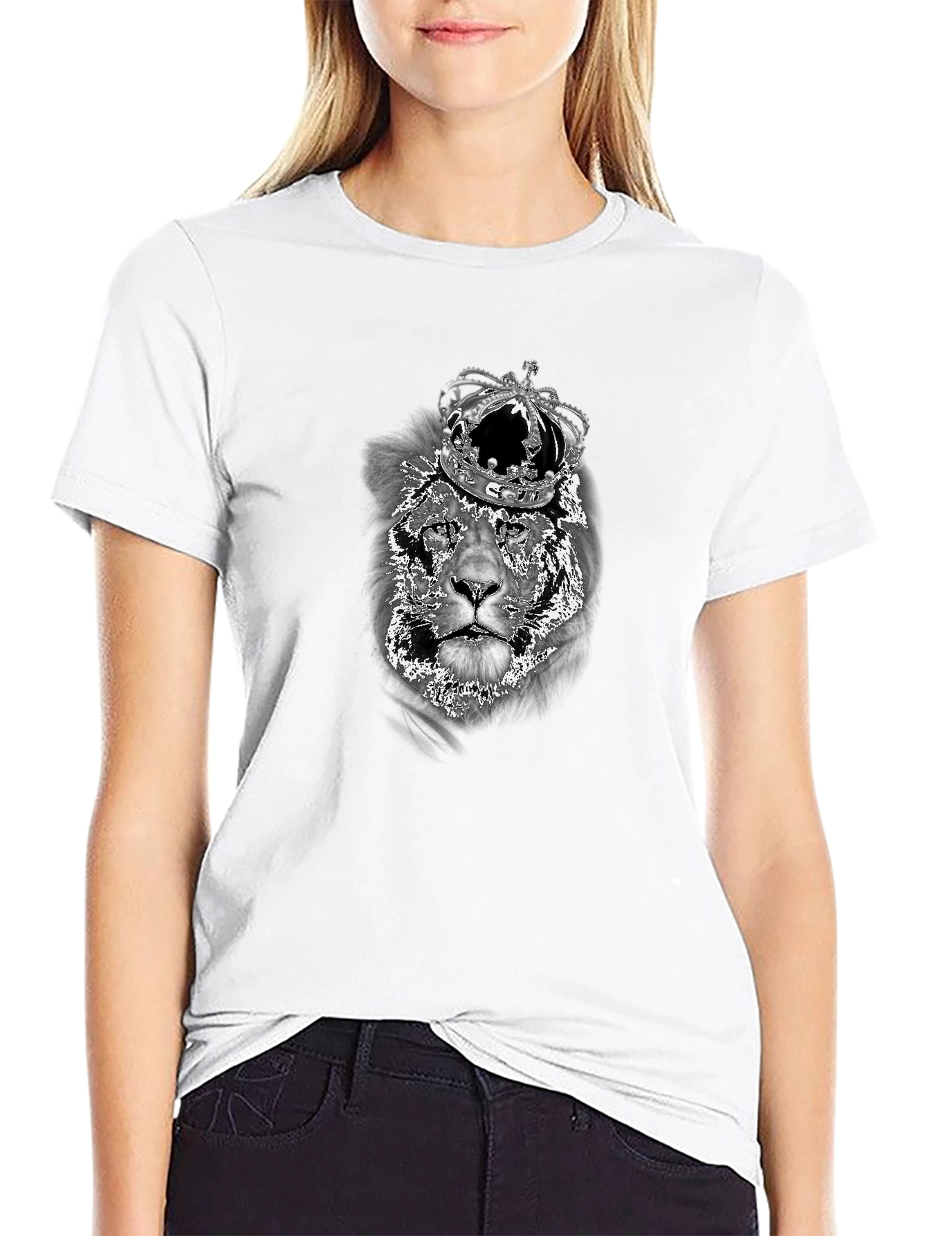 Lion King Graphic Tee - Black Cotton Blend Shirt