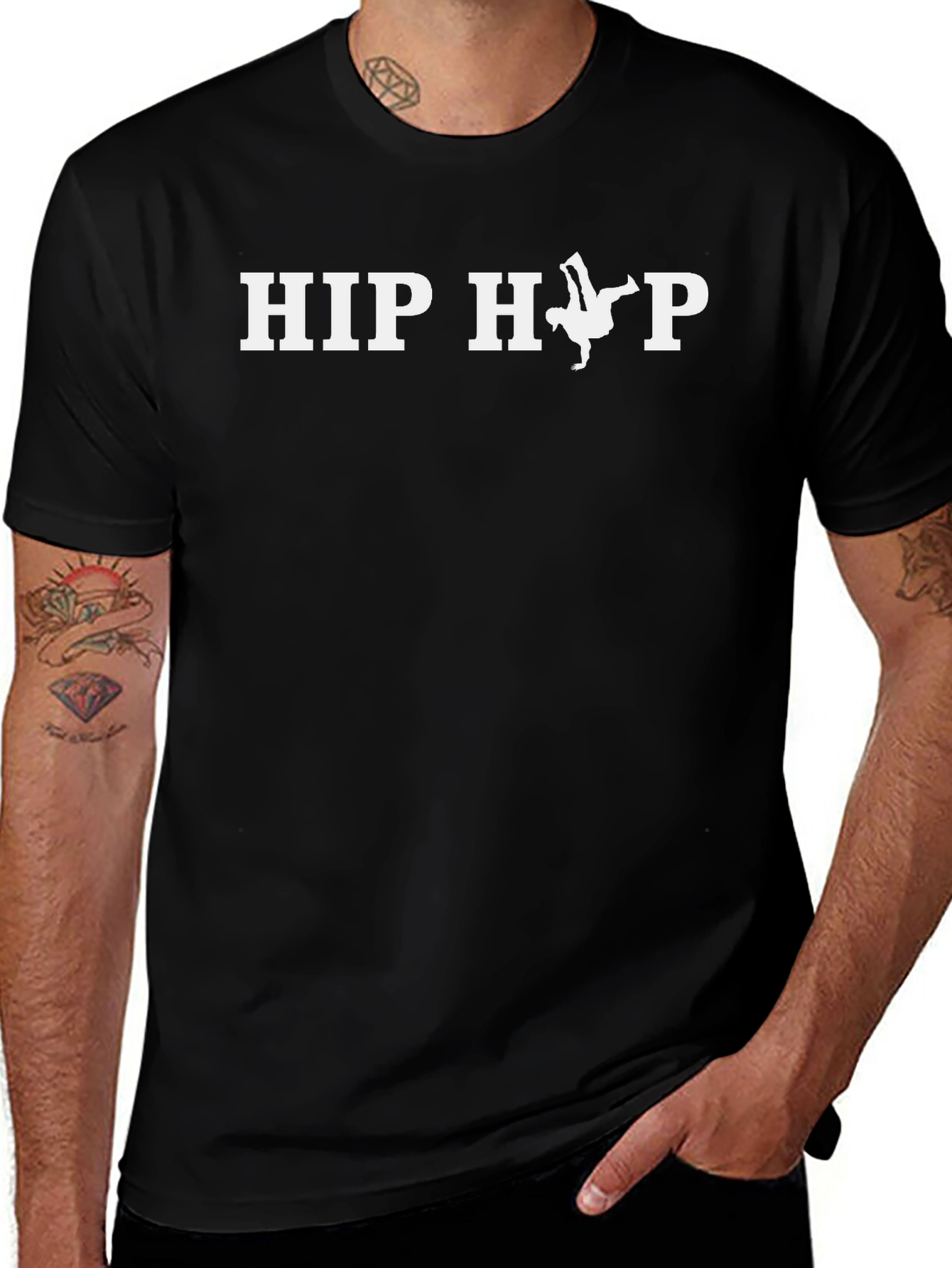 Hip Hop Dancer Graphic T-Shirt - Black Cotton Tee