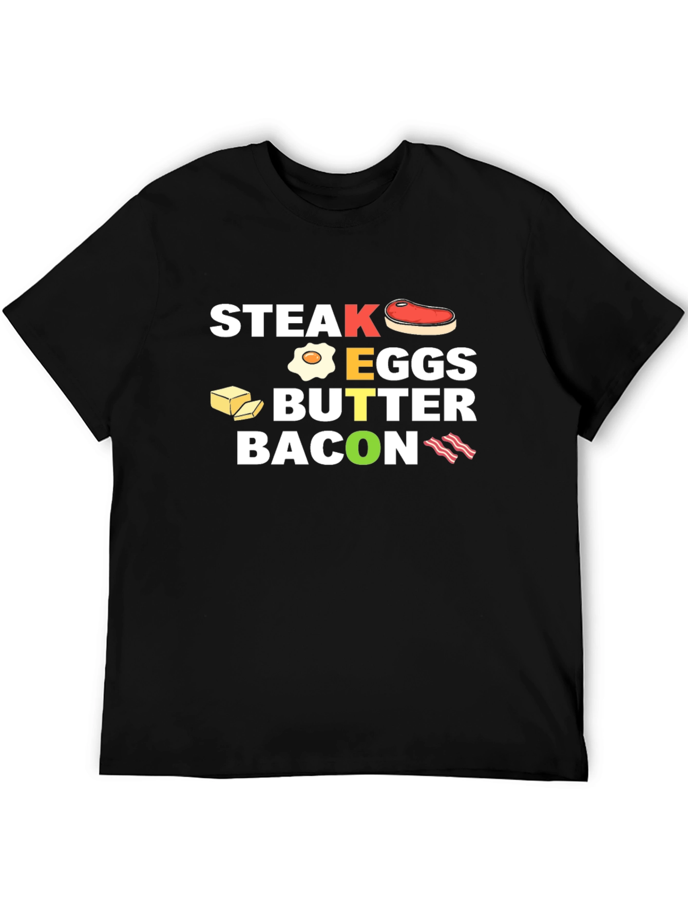 Steak Eggs Butter Bacon Graphic T-Shirt
