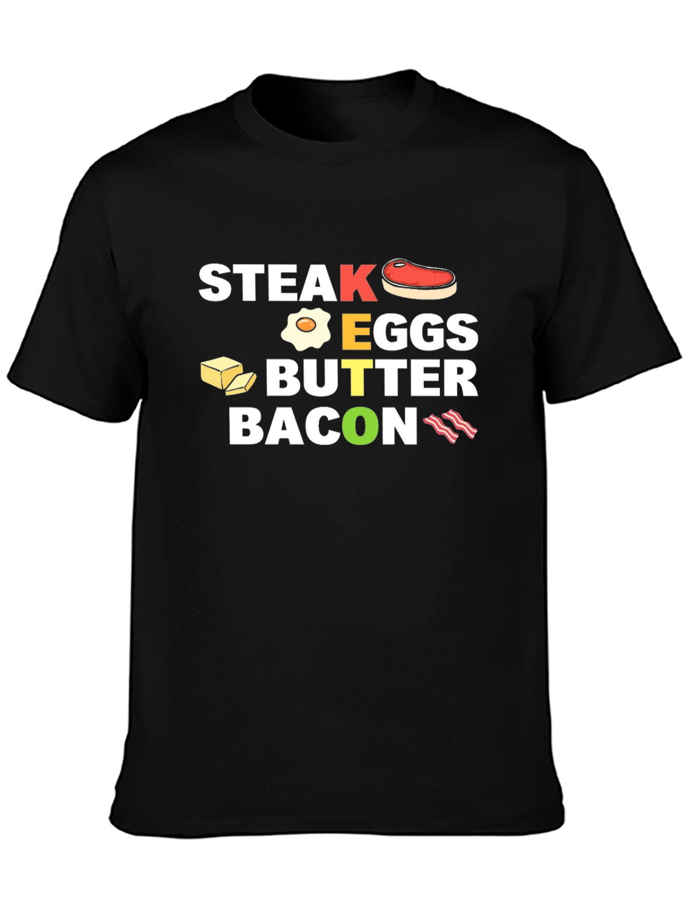 Steak Eggs Butter Bacon Graphic T-Shirt