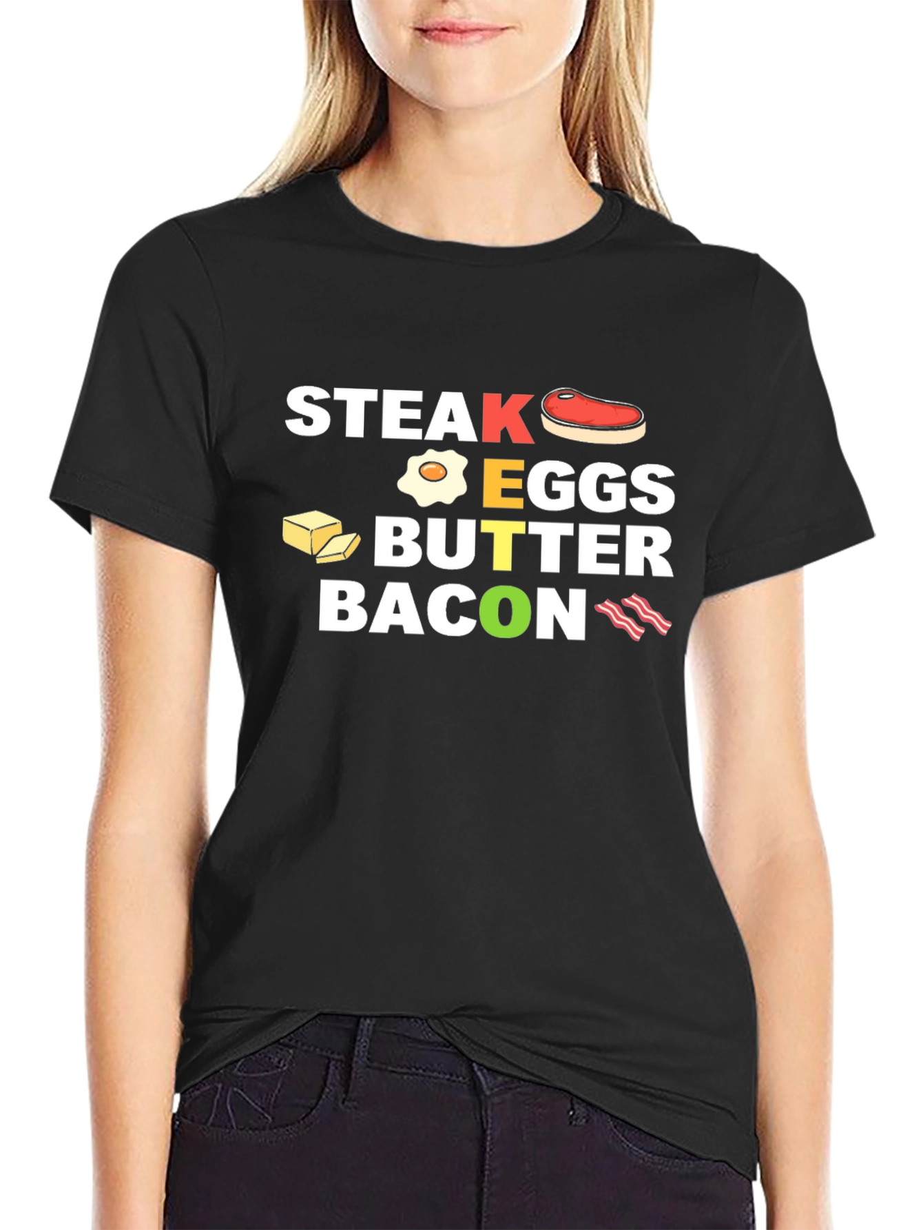 Steak Eggs Butter Bacon Graphic T-Shirt