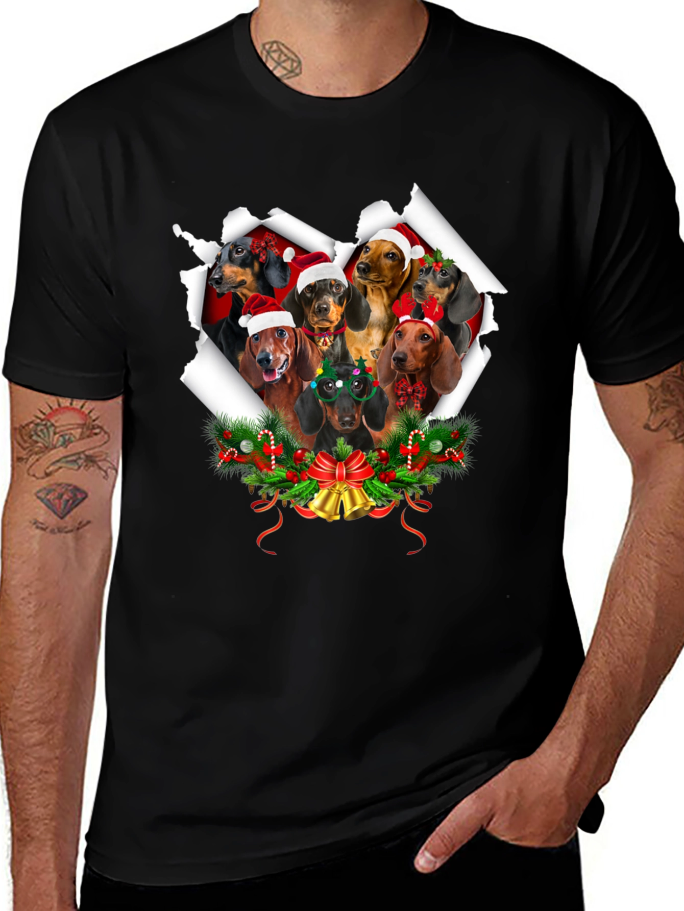 Festive Dachshund Christmas T-Shirt