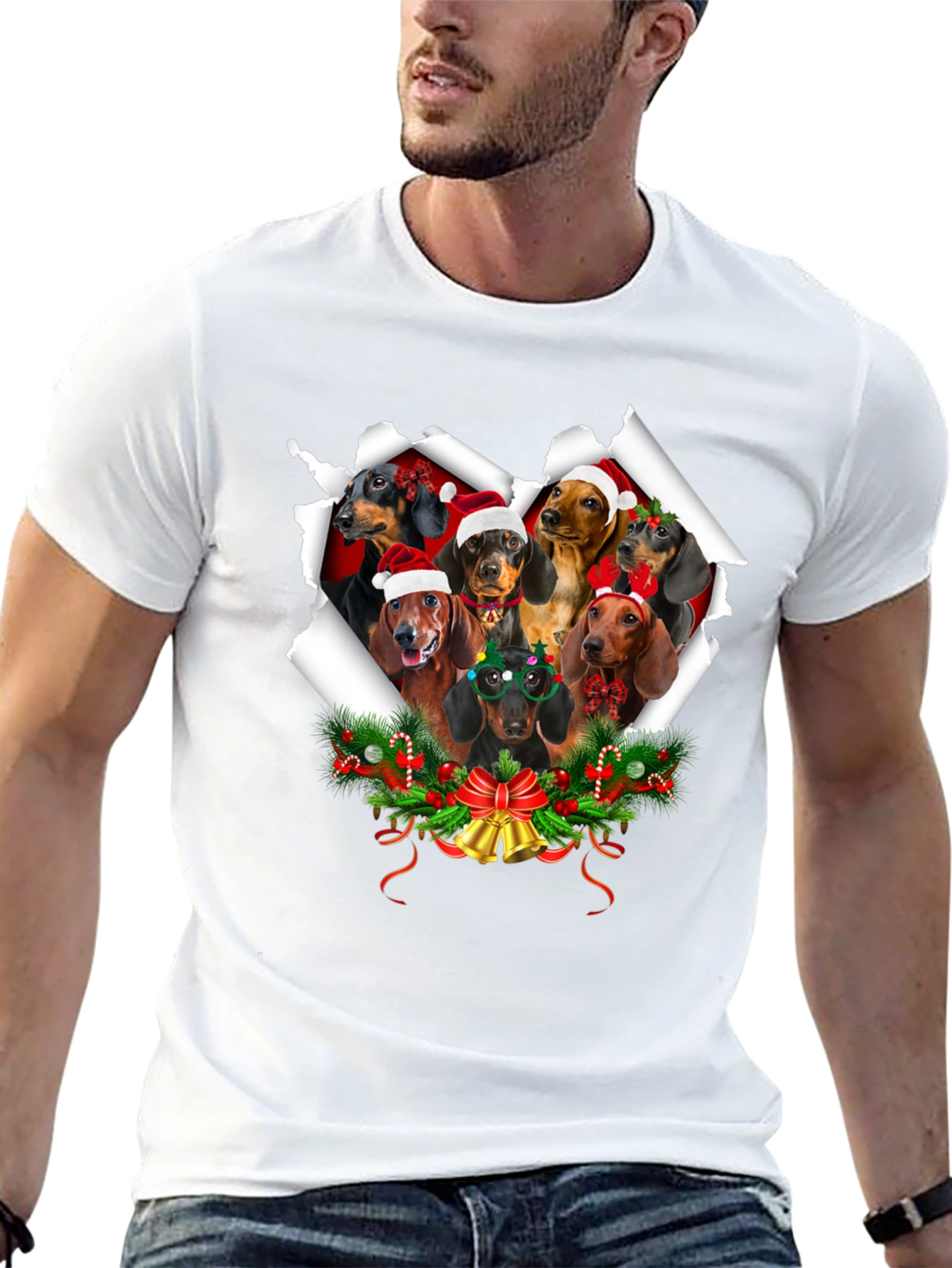 Festive Dachshund Christmas T-Shirt