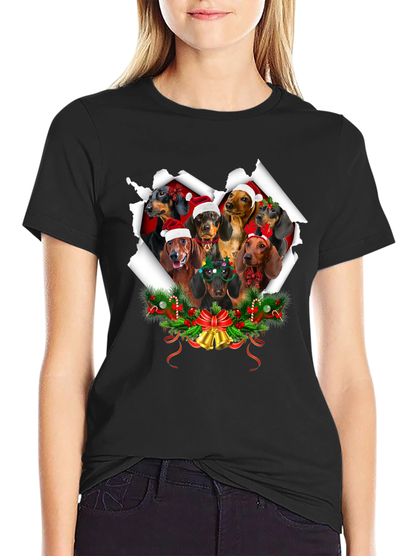 Festive Dachshund Christmas T-Shirt