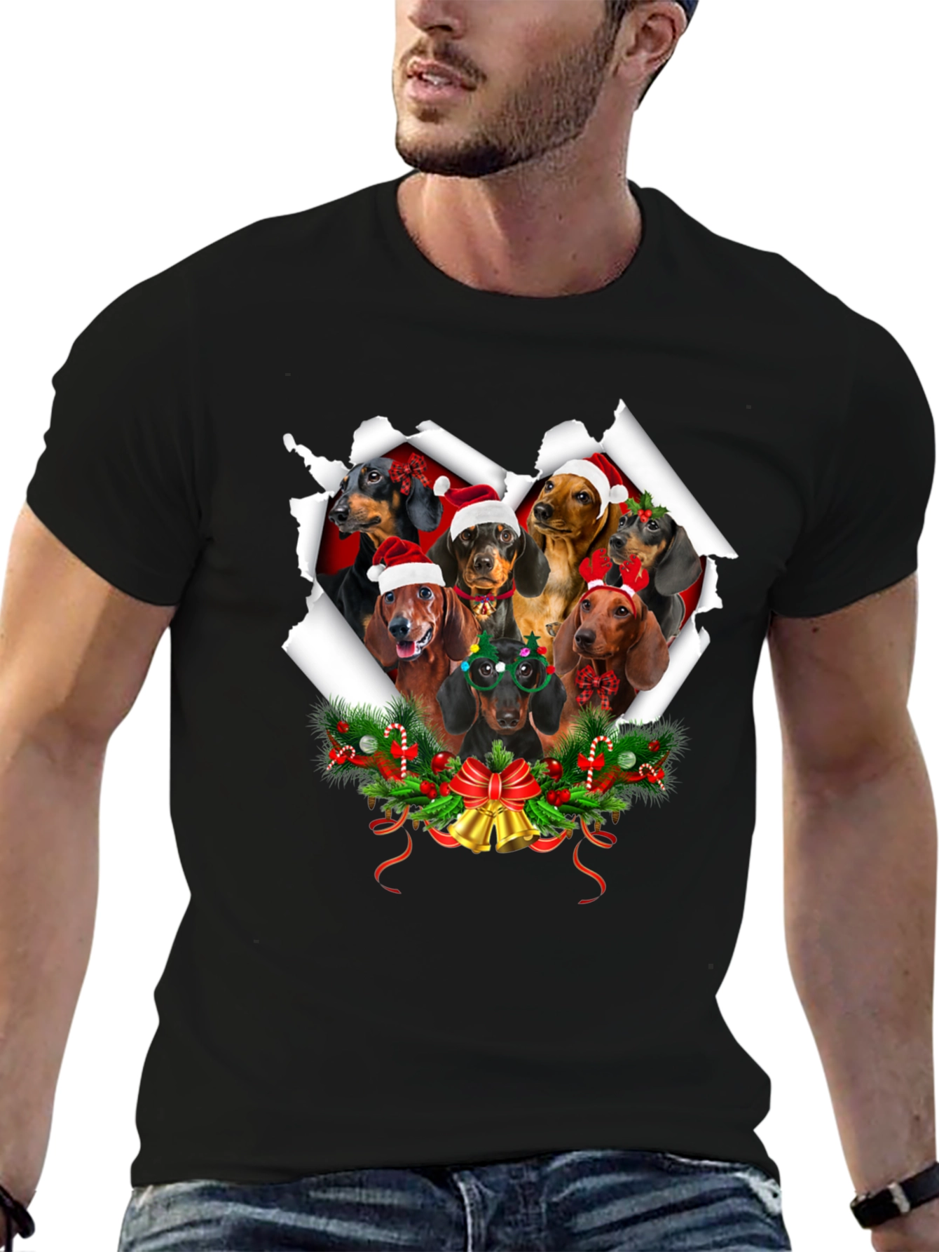 Festive Dachshund Christmas T-Shirt