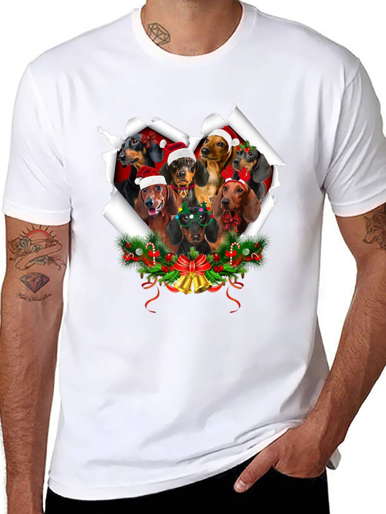 Festive Dachshund Christmas T-Shirt