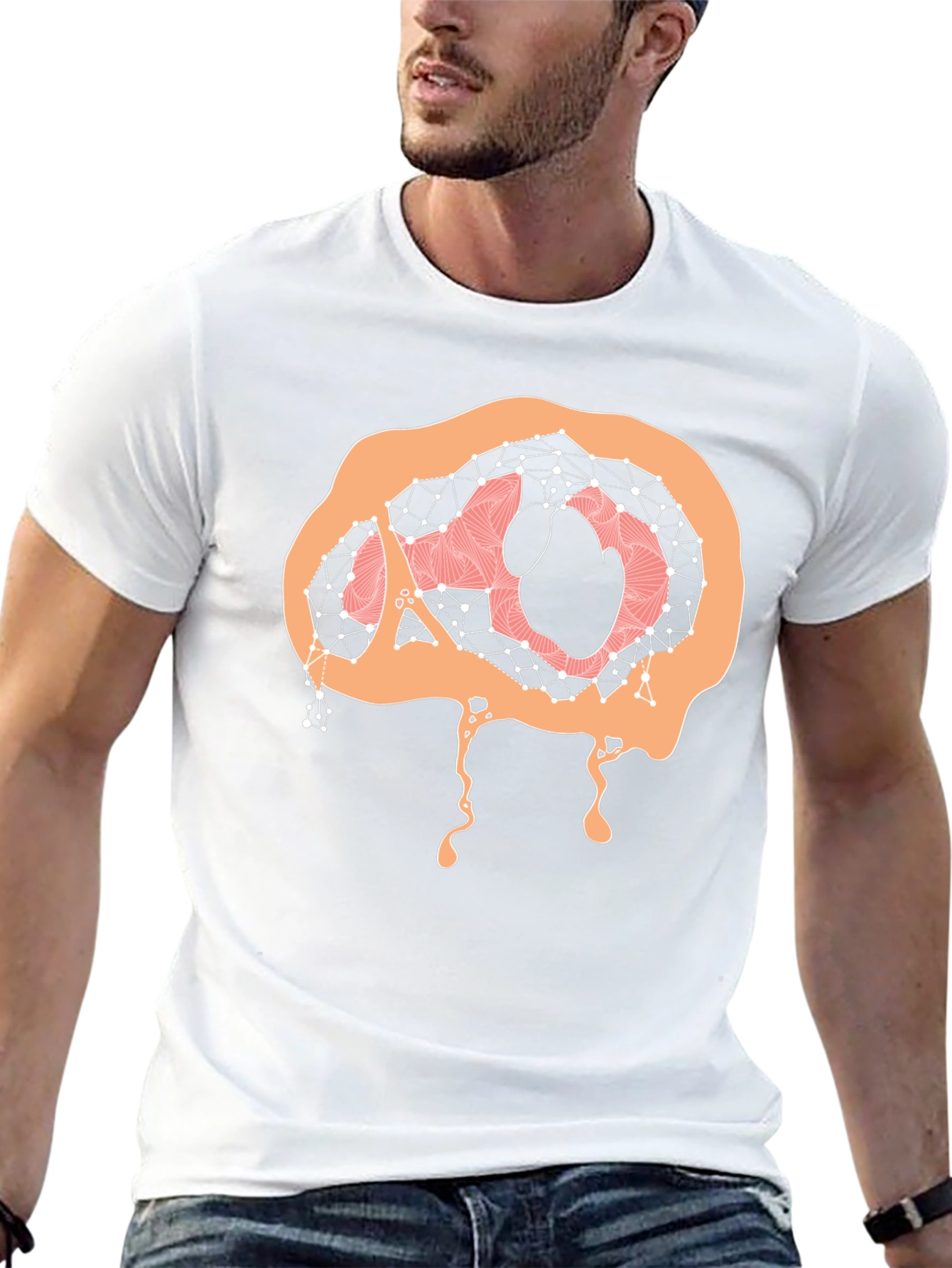 Abstract Brain Graphic Tee - Black
