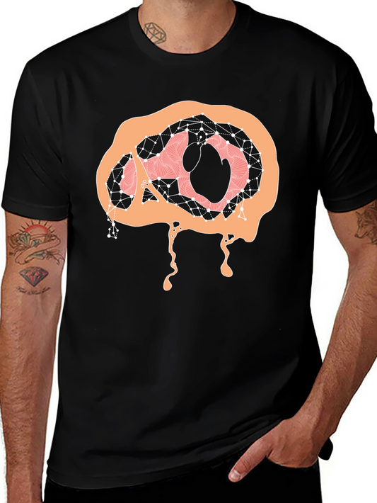 Abstract Brain Graphic Tee - Black