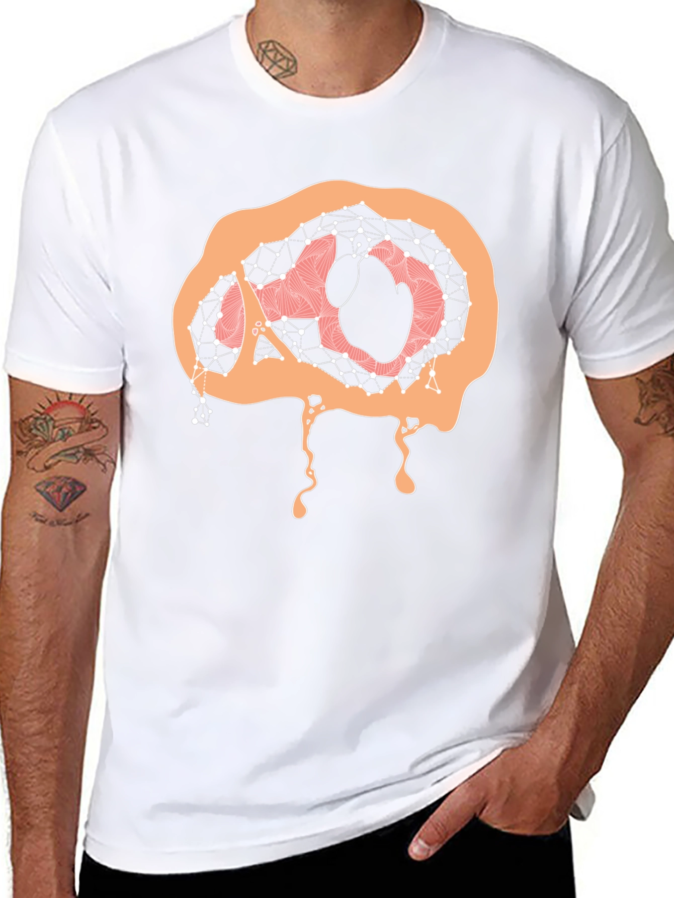 Abstract Brain Graphic Tee - Black
