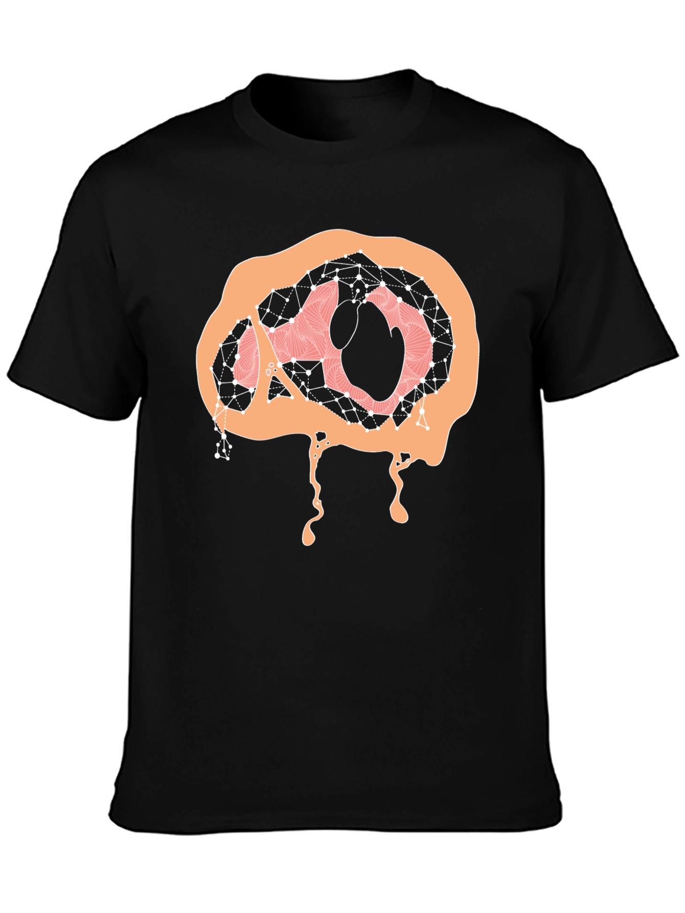 Abstract Brain Graphic Tee - Black