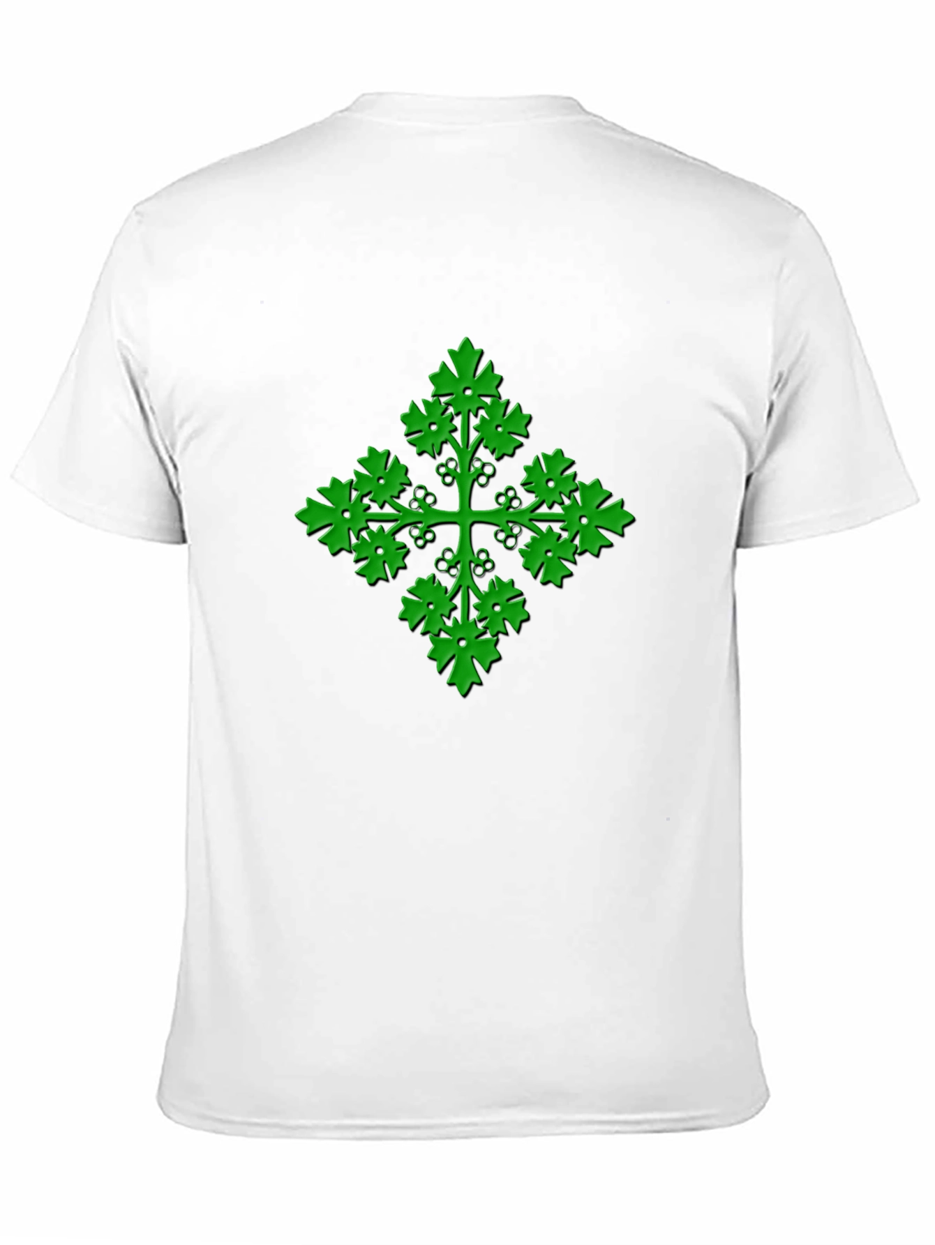 Green Leaf Cross Black T-Shirt