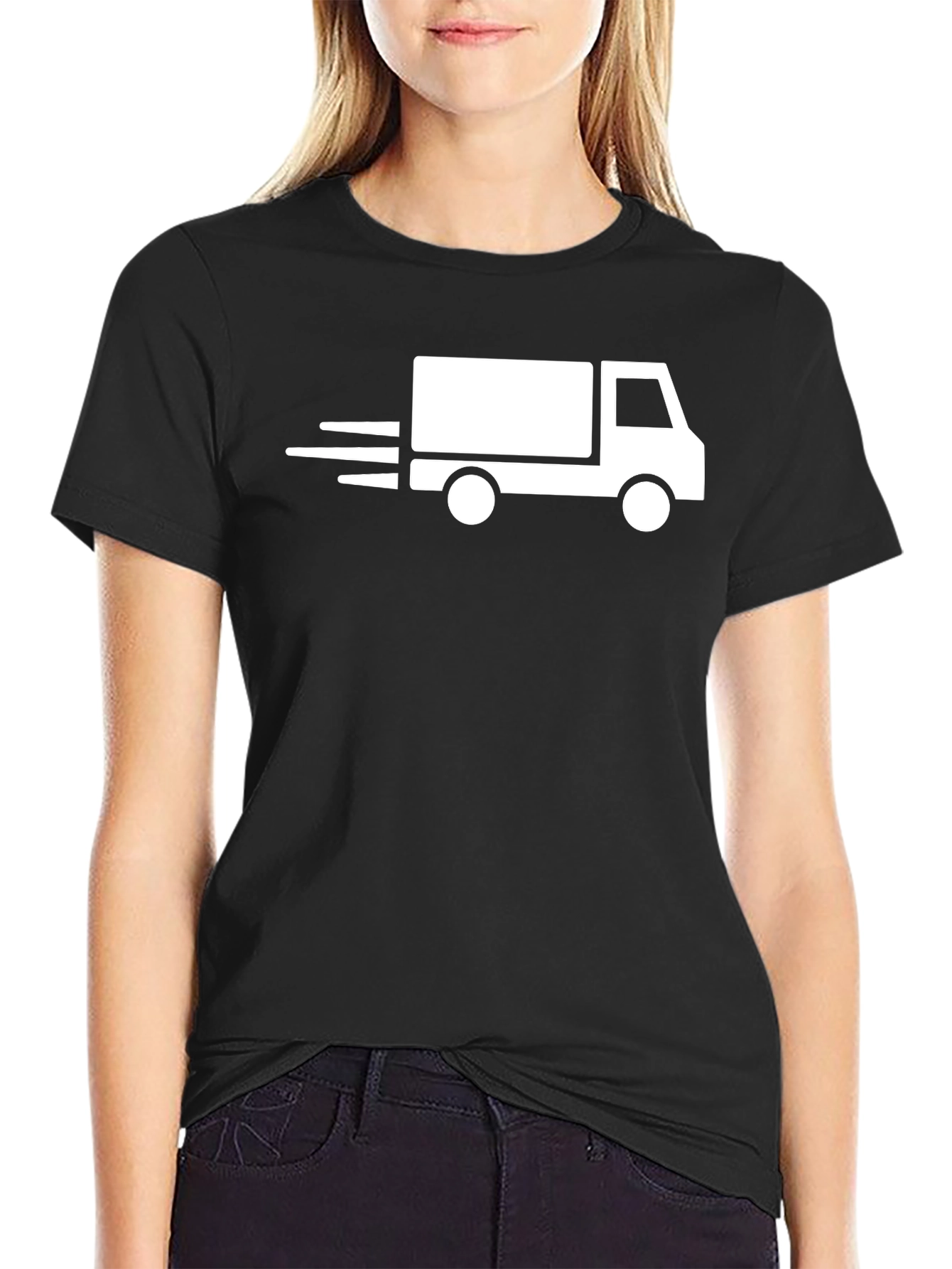 Fast Delivery Truck Graphic T-Shirt - Black