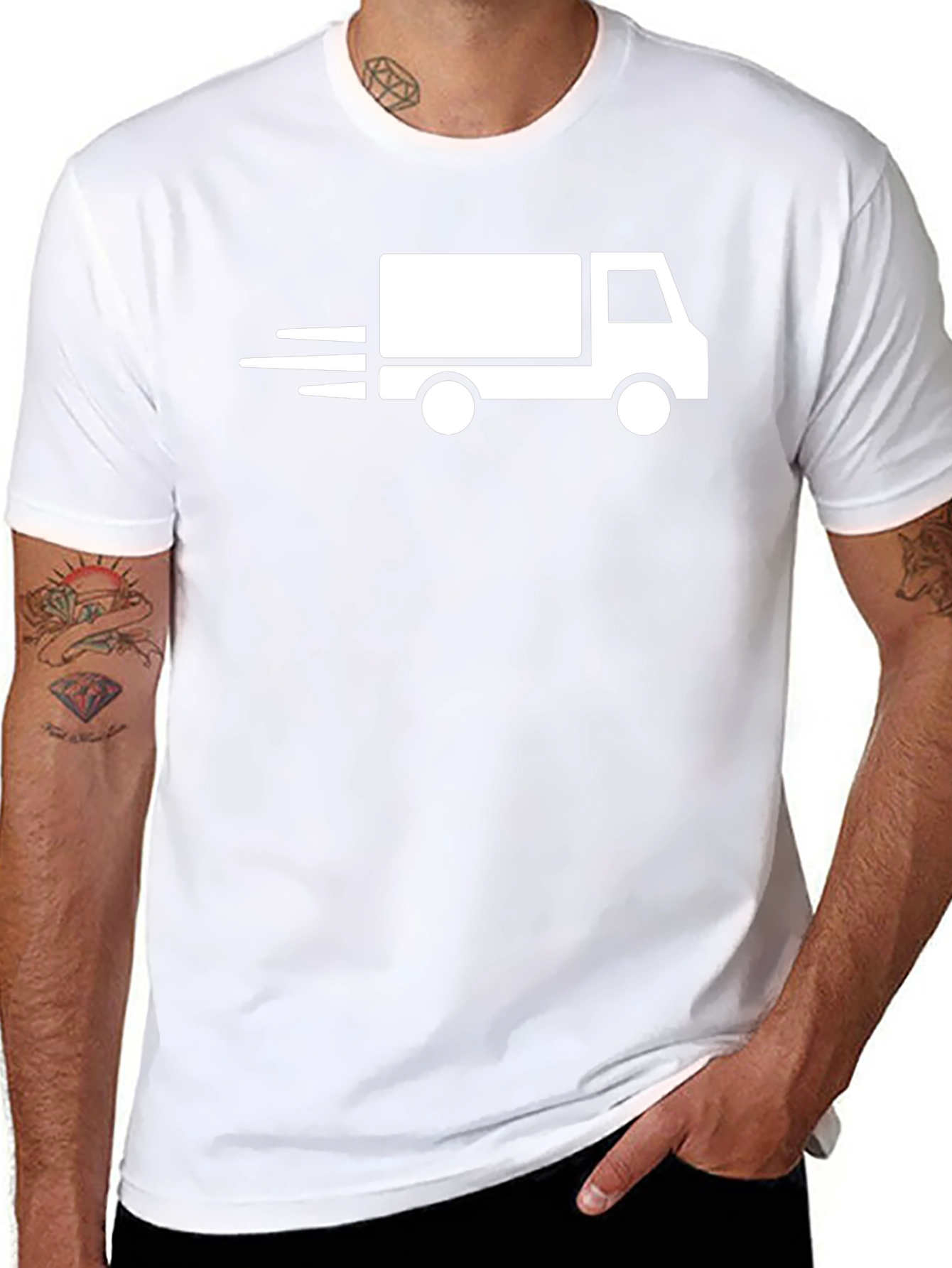 Fast Delivery Truck Graphic T-Shirt - Black
