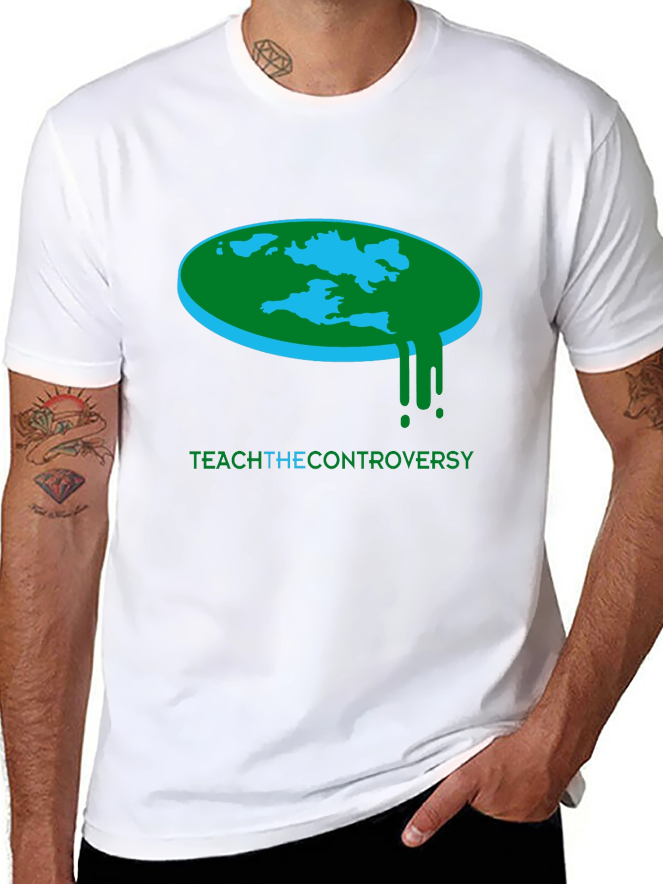 Flat Earth Teach Controversy T-Shirt