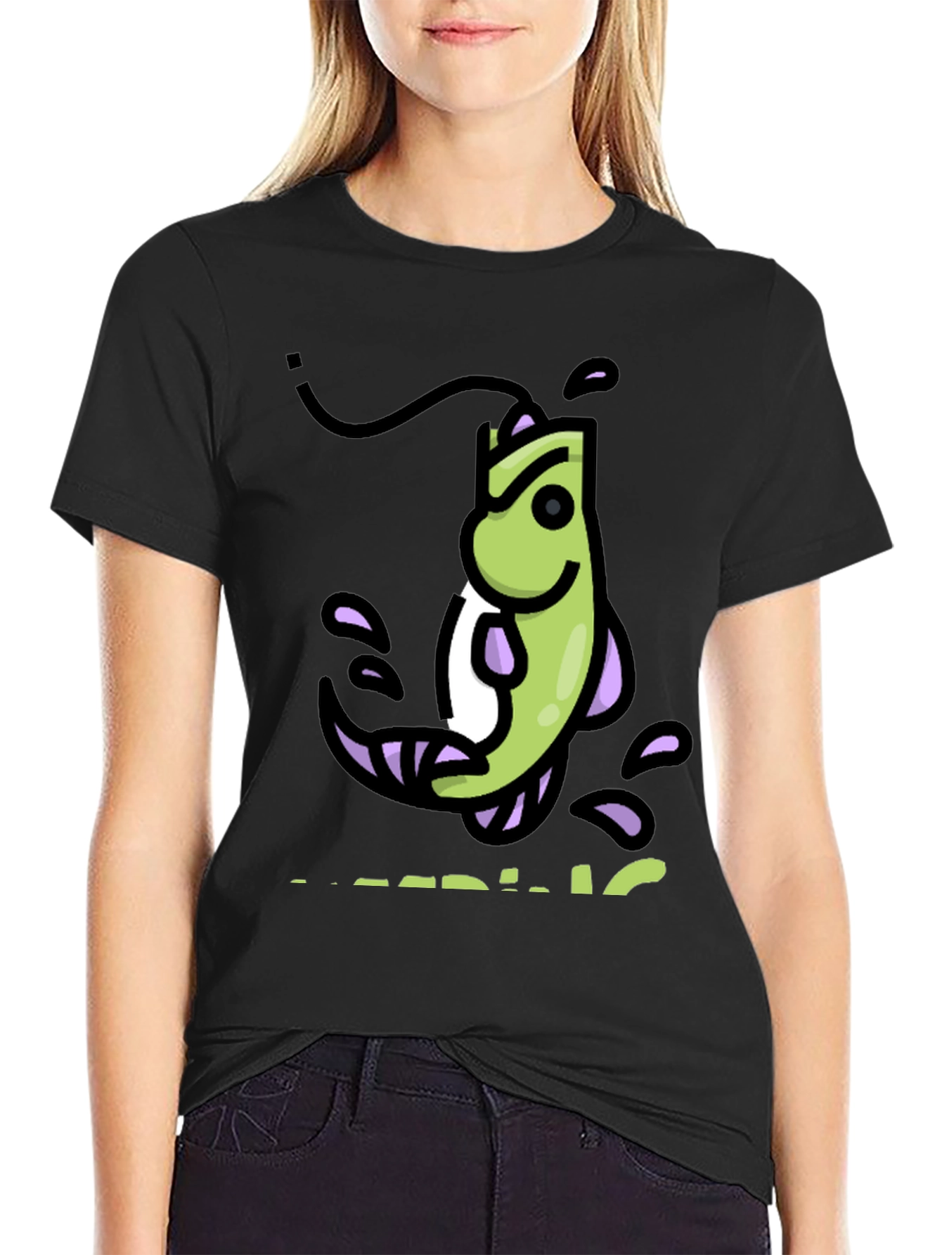 Funny Fishing Cartoon Graphic T-Shirt