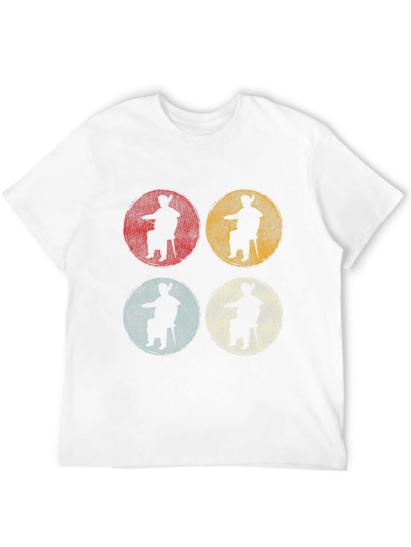 Retro Cello Player Graphic Tee - Black