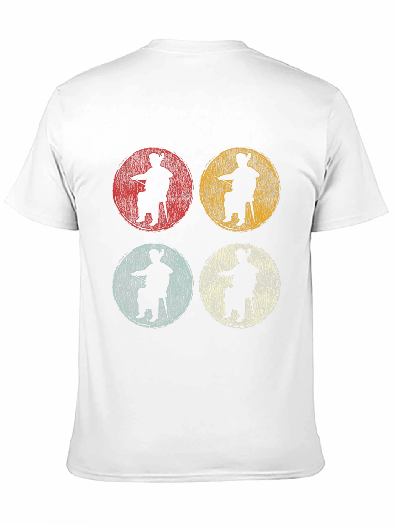 Retro Cello Player Graphic Tee - Black