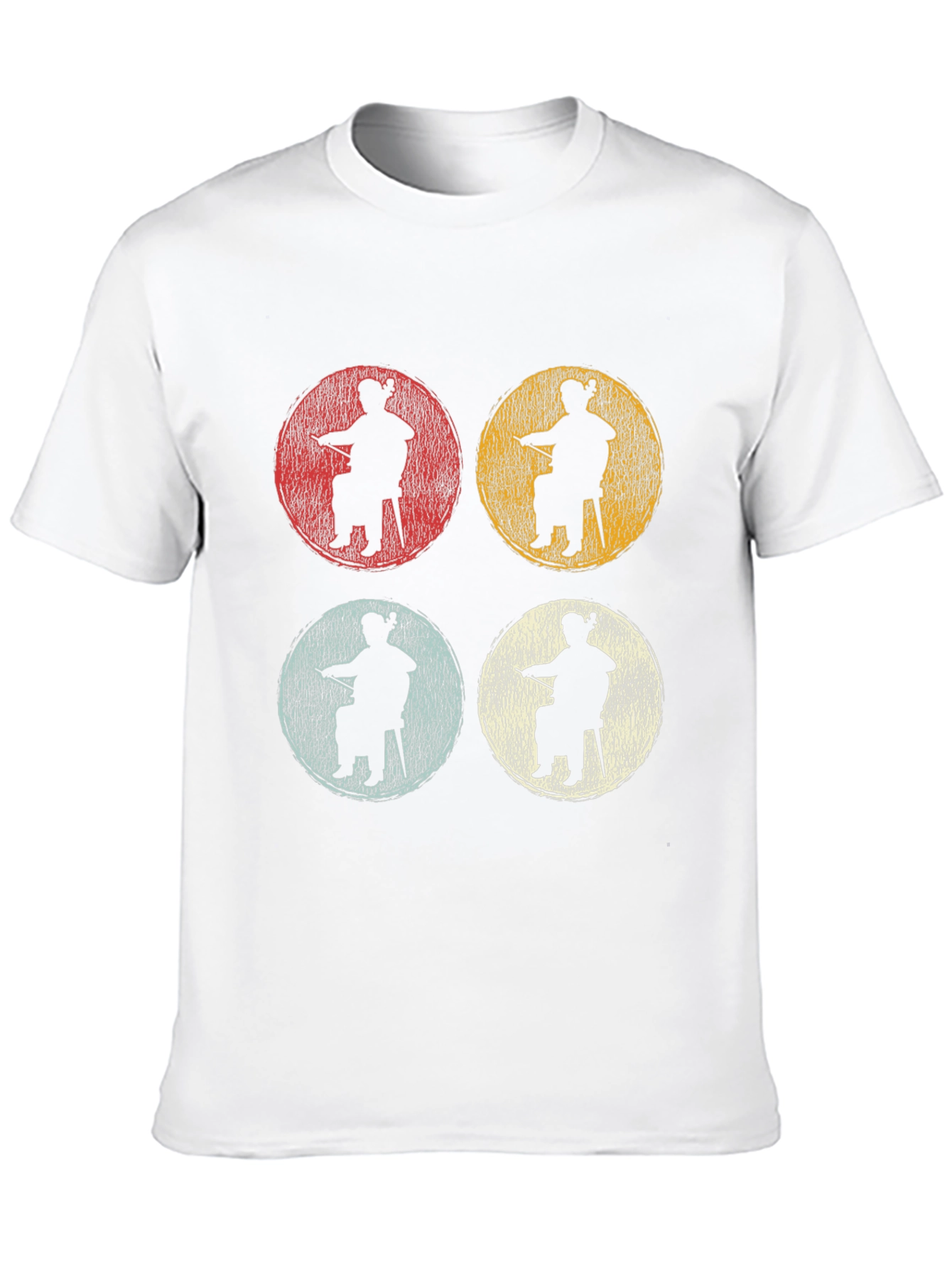 Retro Cello Player Graphic Tee - Black