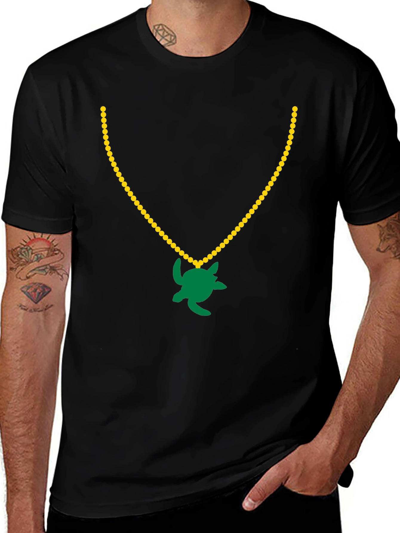 Turtle Pendant Black T-Shirt