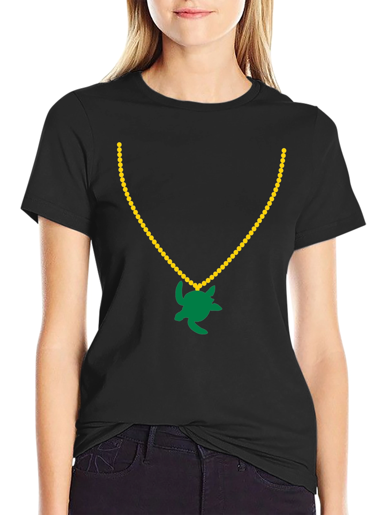 Turtle Pendant Black T-Shirt