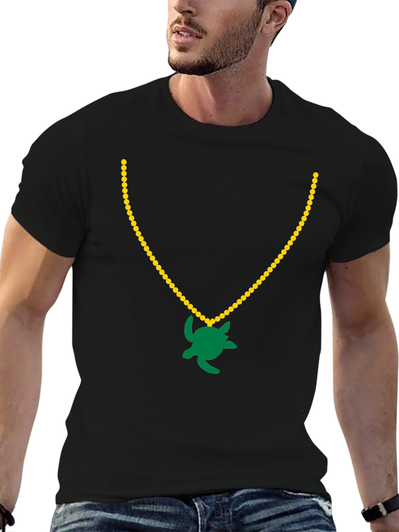 Turtle Pendant Black T-Shirt