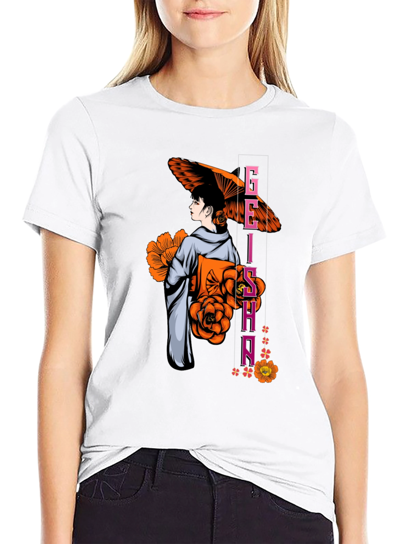 Geisha Graphic T-Shirt - Black