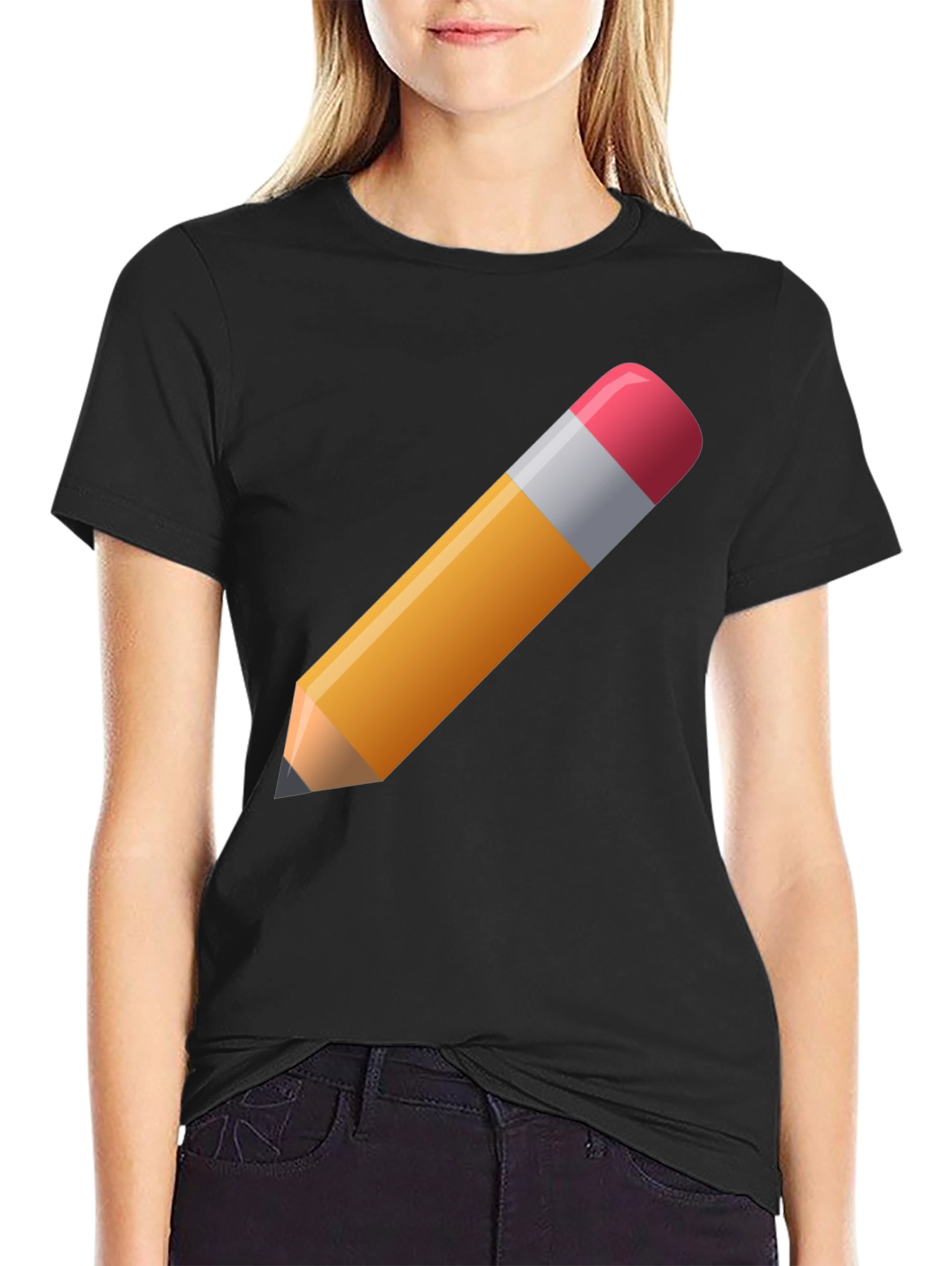 Pencil Graphic Black T-Shirt
