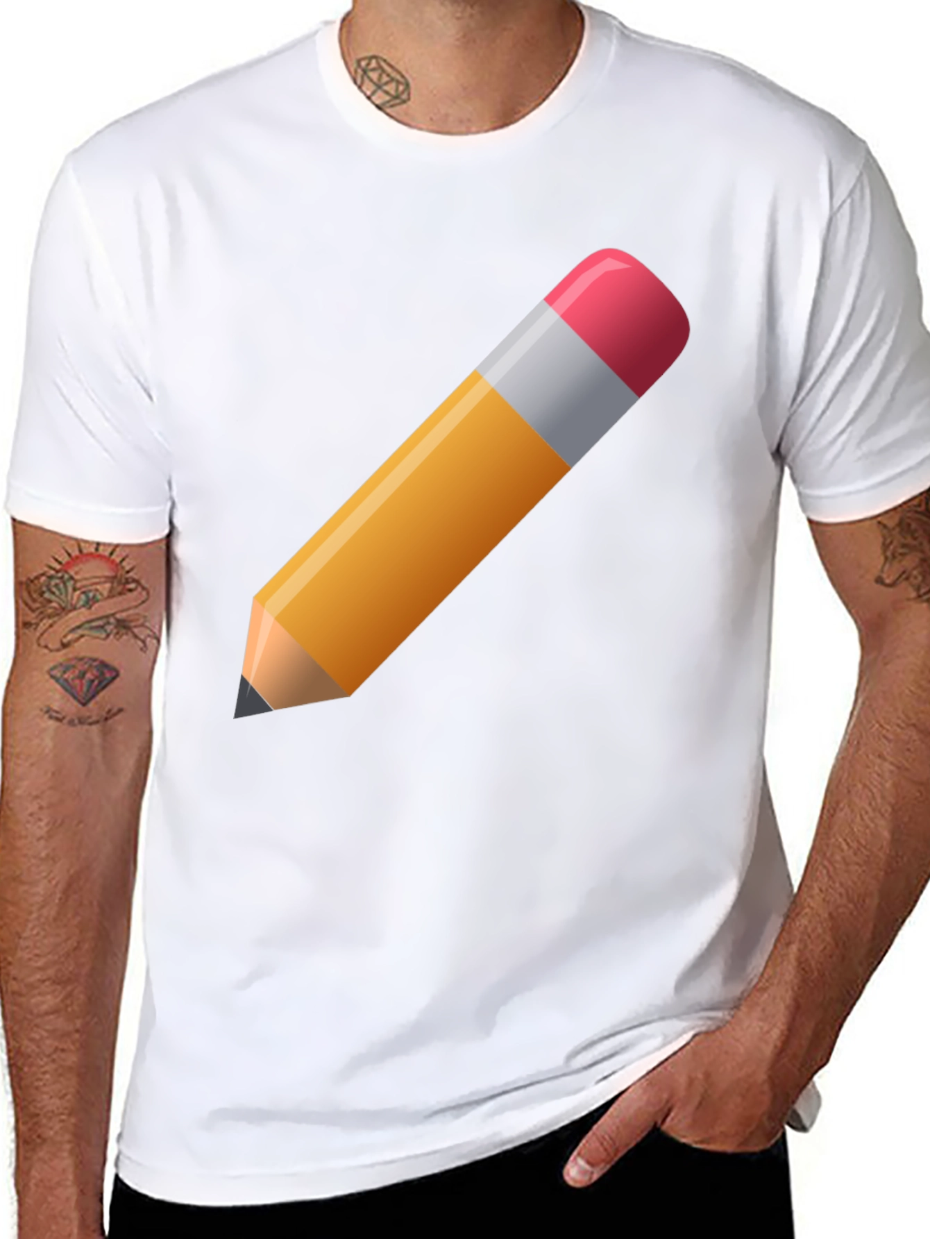 Pencil Graphic Black T-Shirt