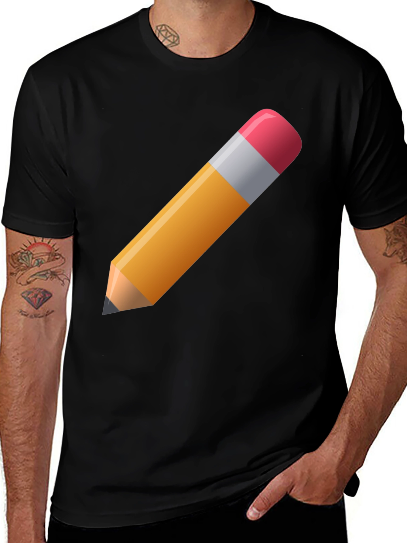 Pencil Graphic Black T-Shirt