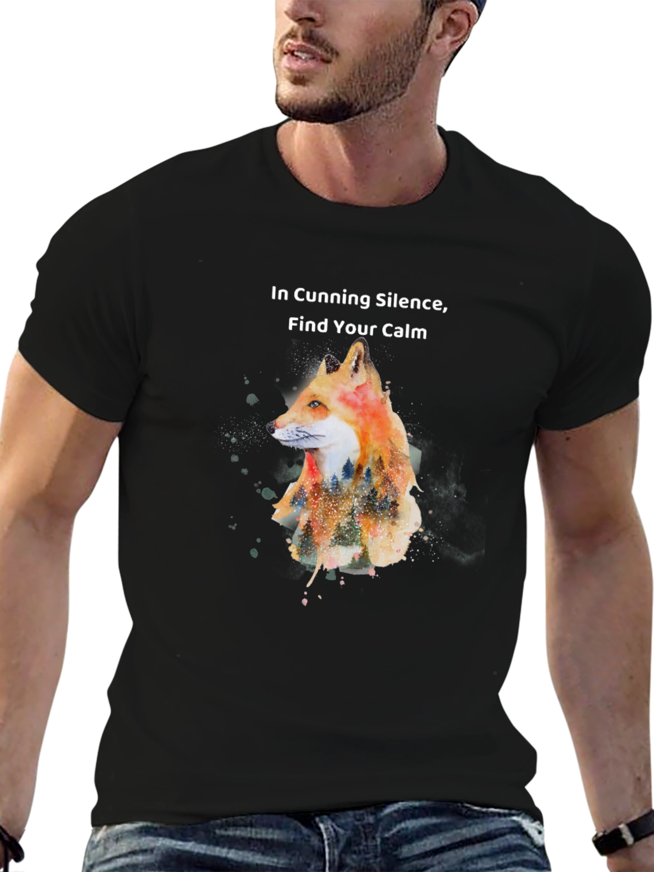 Fox Calm T-Shirt - Cunning Silence Nature Design