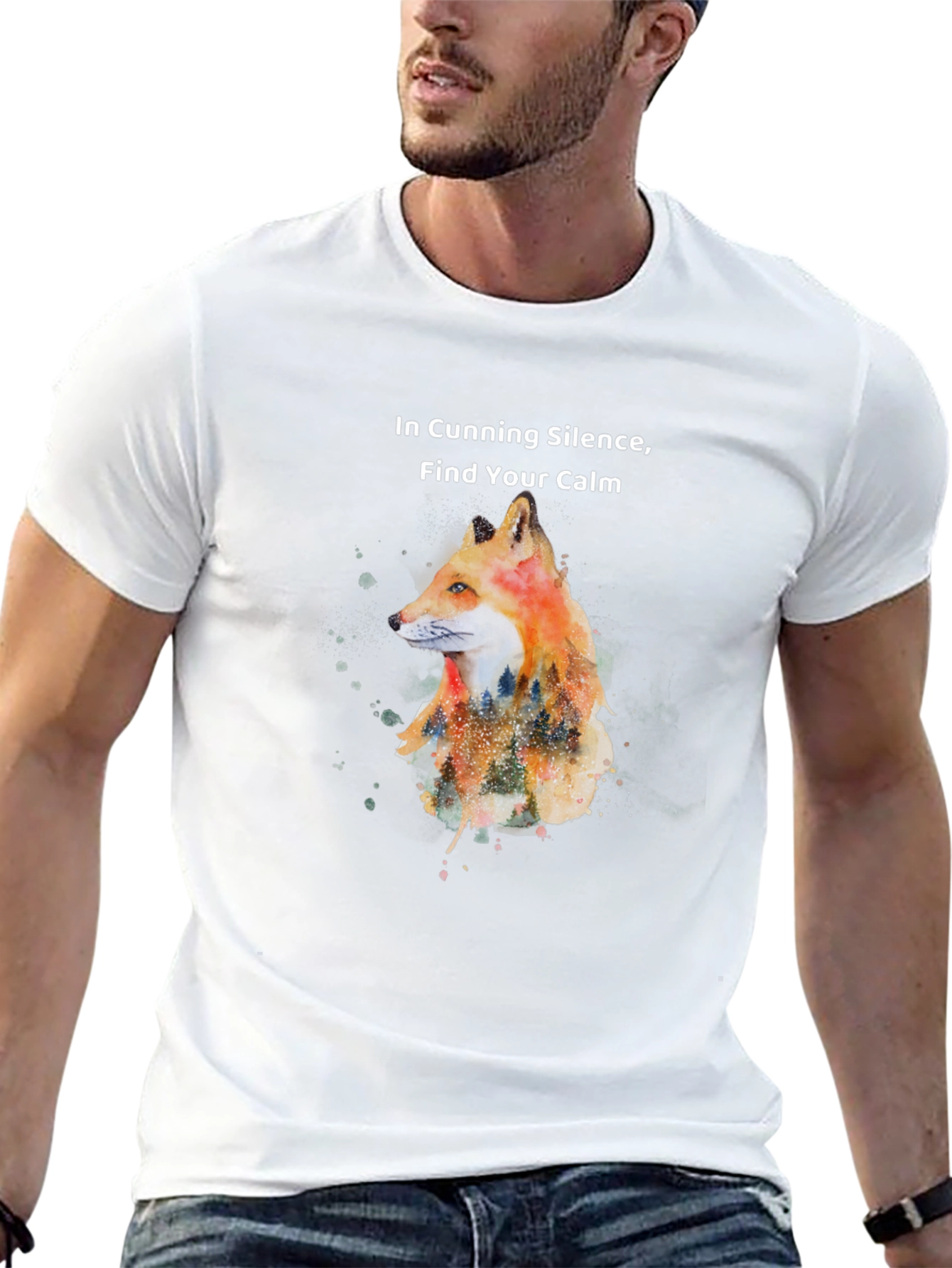 Fox Calm T-Shirt - Cunning Silence Nature Design