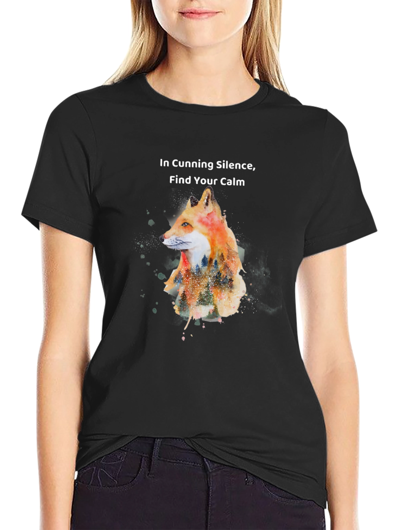 Fox Calm T-Shirt - Cunning Silence Nature Design