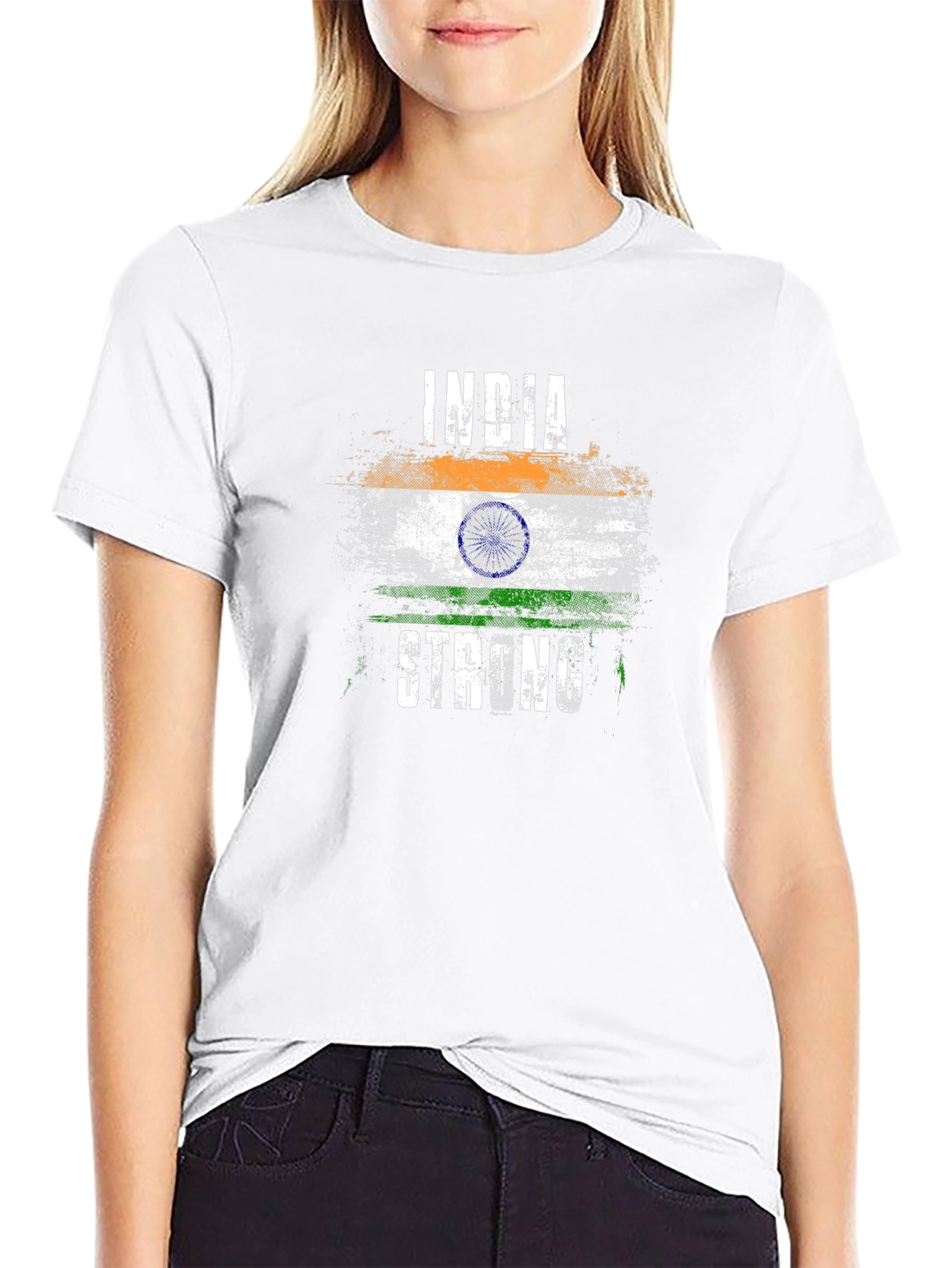 India Strong Flag T-Shirt - Patriotic Graphic Tee