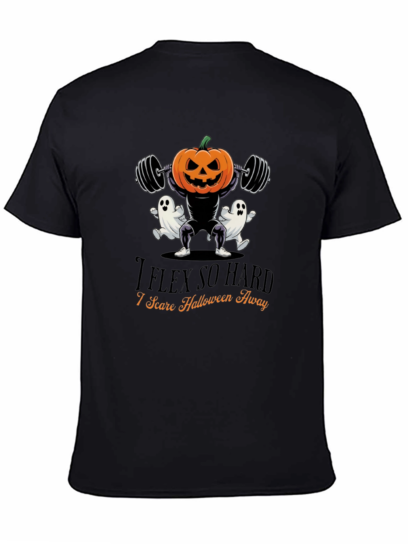 Halloween Gym Pumpkin T-Shirt - I Flex So Hard